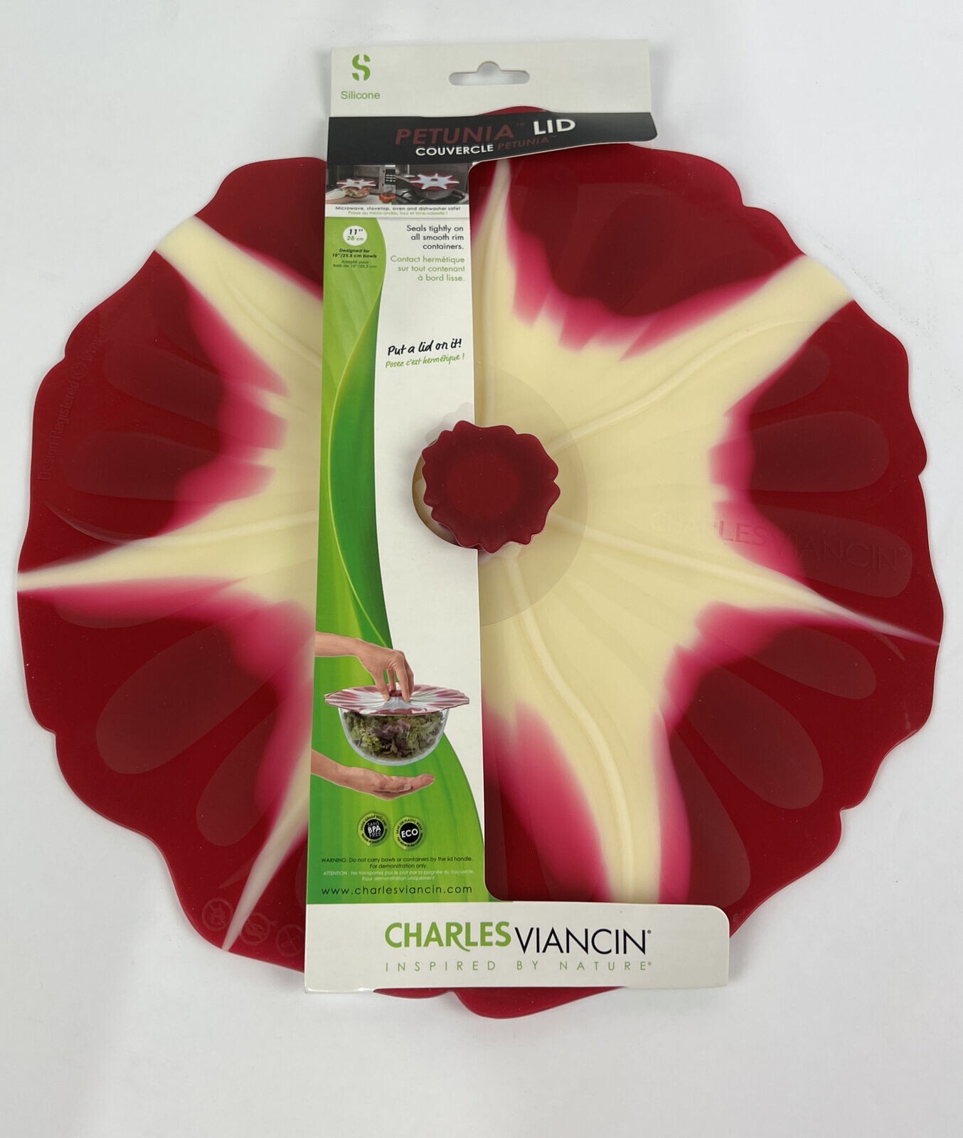 RARE Charles Viancin Petunia 11” silicone Lid - New