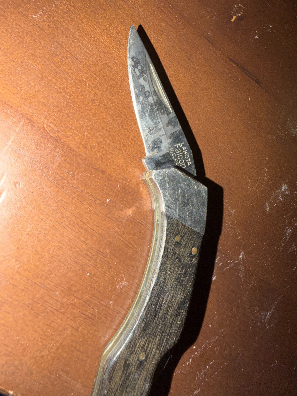 Vintage EKA Falcon USA Folding Pocket Knife Engraved Metal Handle Sweden Era