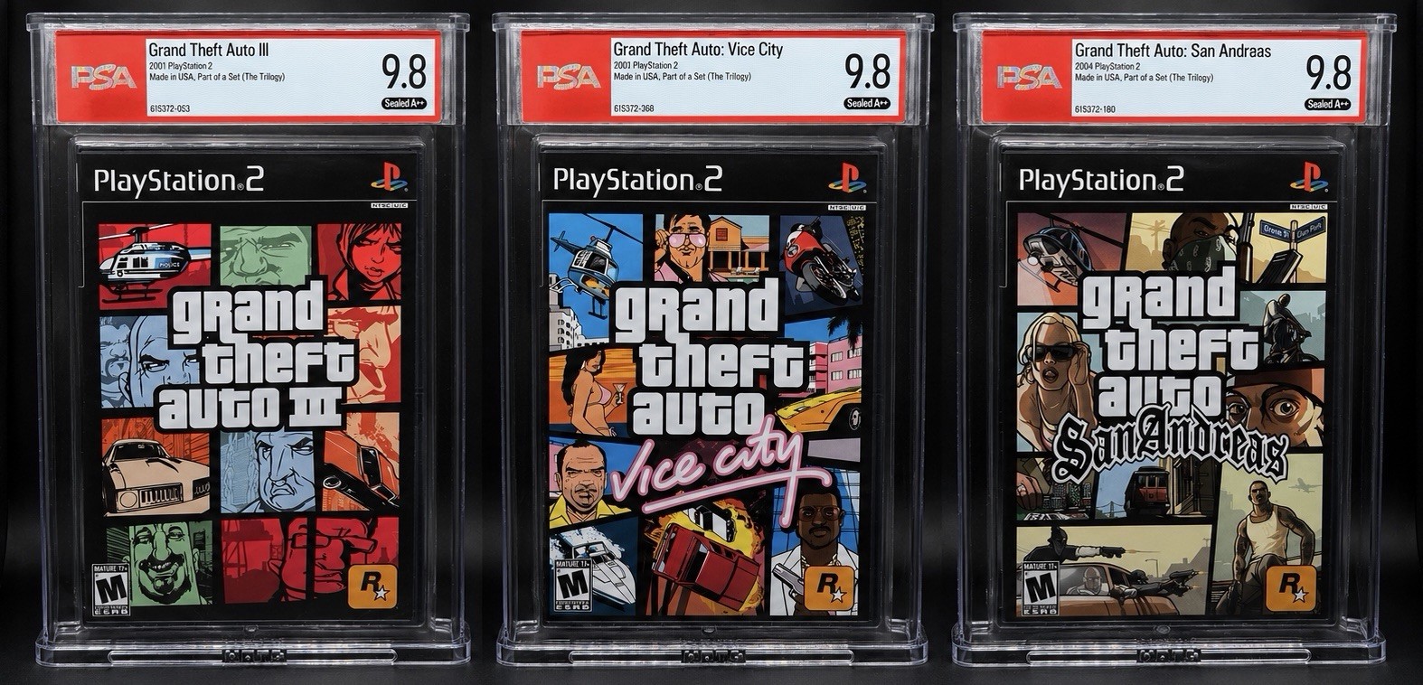 Grand Theft Auto GTA Trilogy Complete Set PS2 PlayStation 2 PSA Graded 9.8/A++ Grand Theft Auto GTA Trilogy Complete Set PS2 PlayStation 2 PSA Graded 9.8/A++