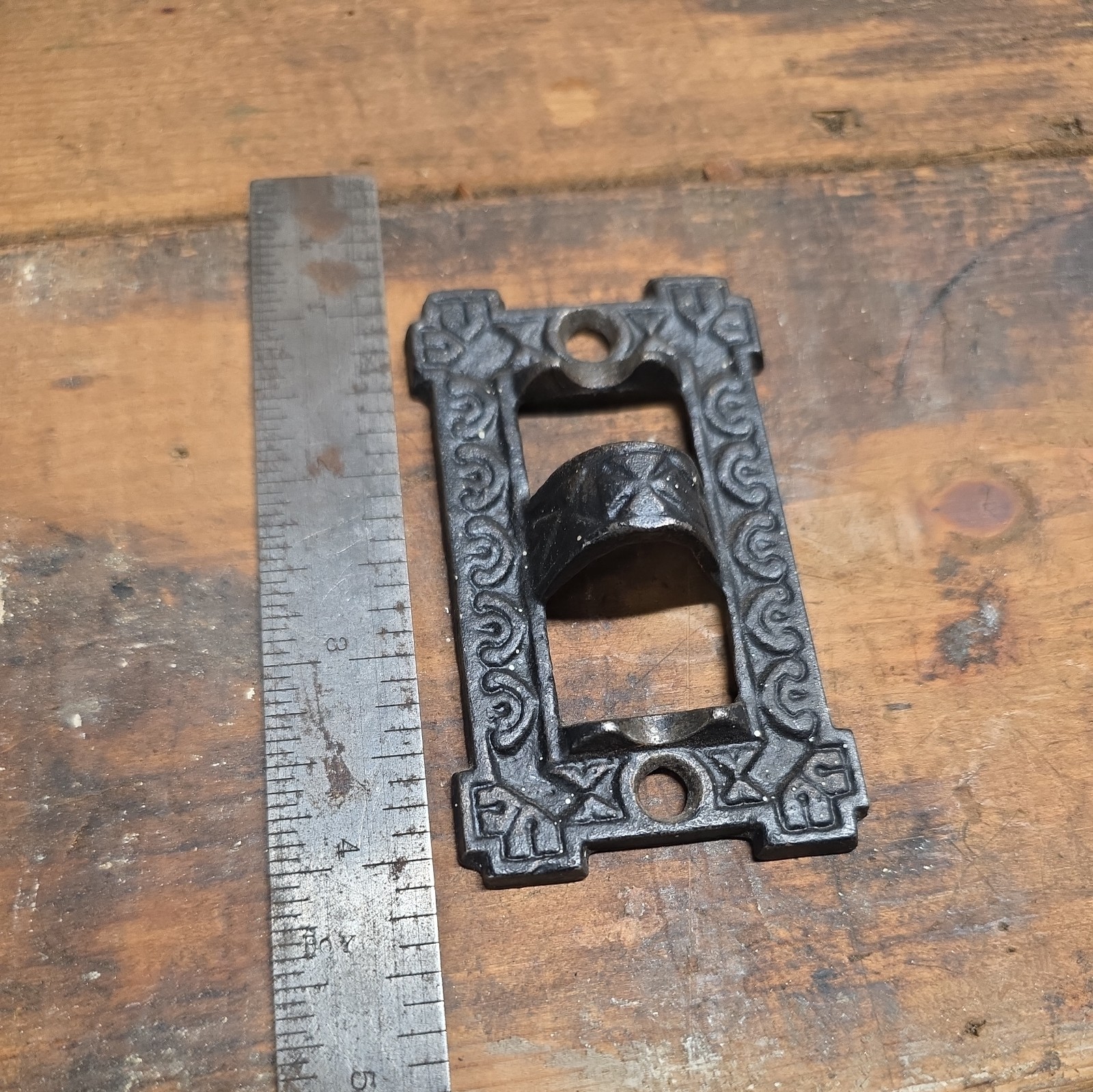 Vintage Art Deco B & H Cast Iron Oil Lamp Hanger Wall Bracket... 1880... B&H