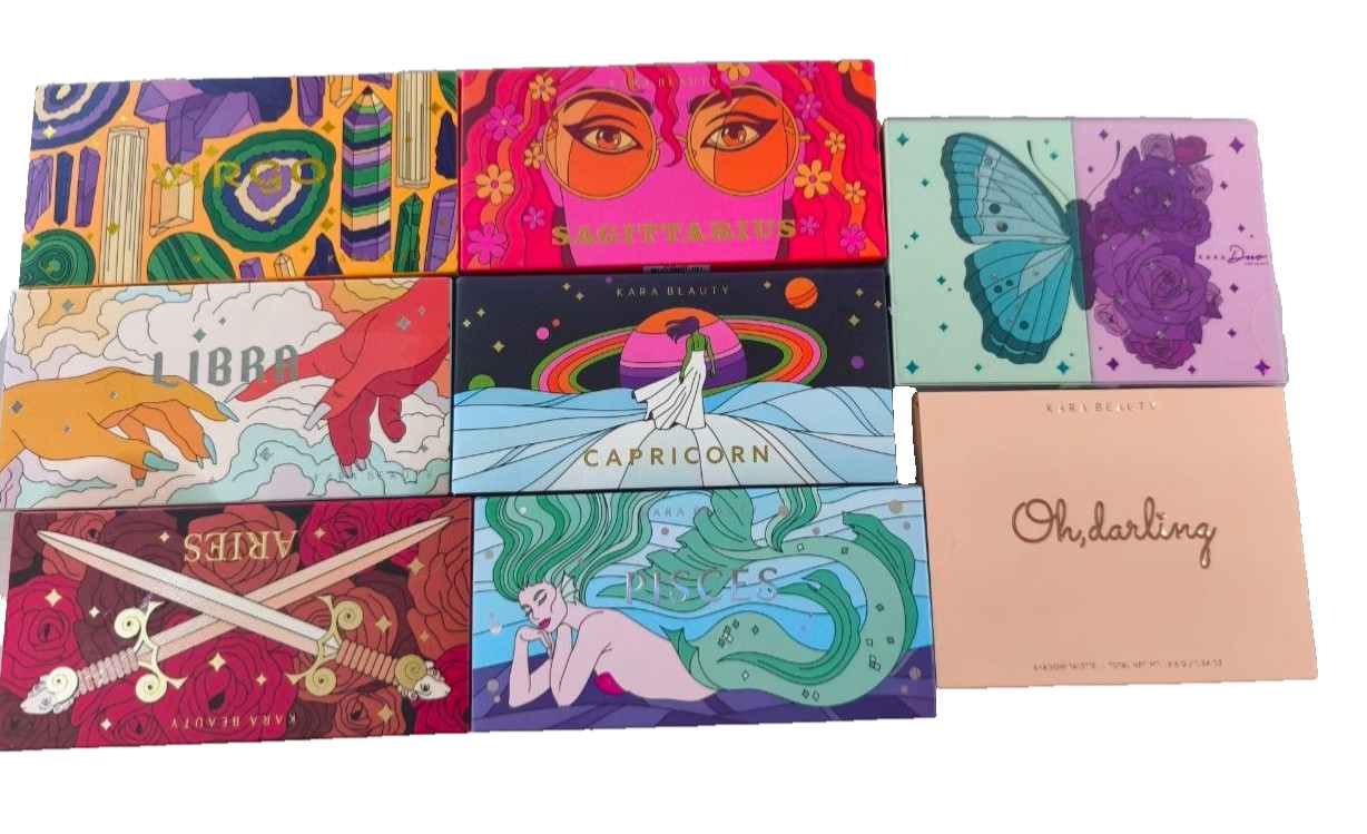 Kara Beauty Horoscope Collection Eyeshadow Palettes - Lot of 7 - Brand New