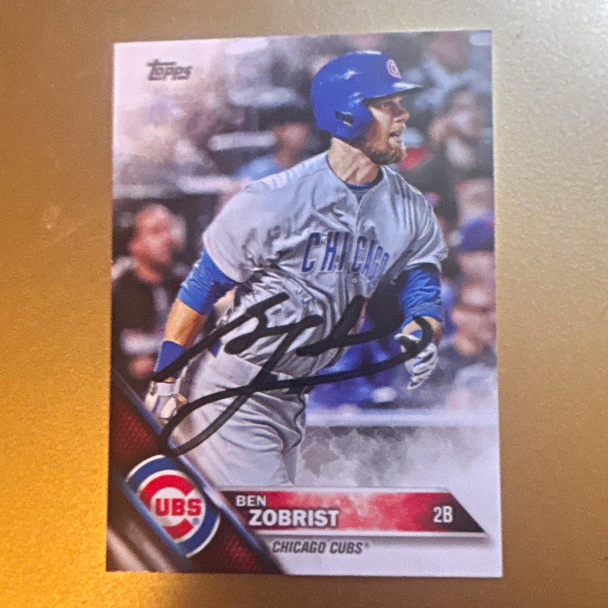 Topps 2016 Ben Zobrist Chicago Cubs #447 Autographed Card Signed Topps 2016 Ben Zobrist Chicago Cubs #447 Autographed Card Signed