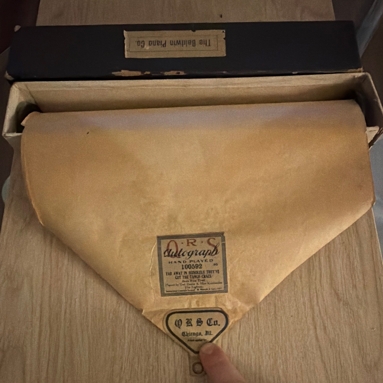 QRS Autograph Hand Played Player Piano Roll 100592 \ QRS Autograph Hand Played Player Piano Roll 100592 \