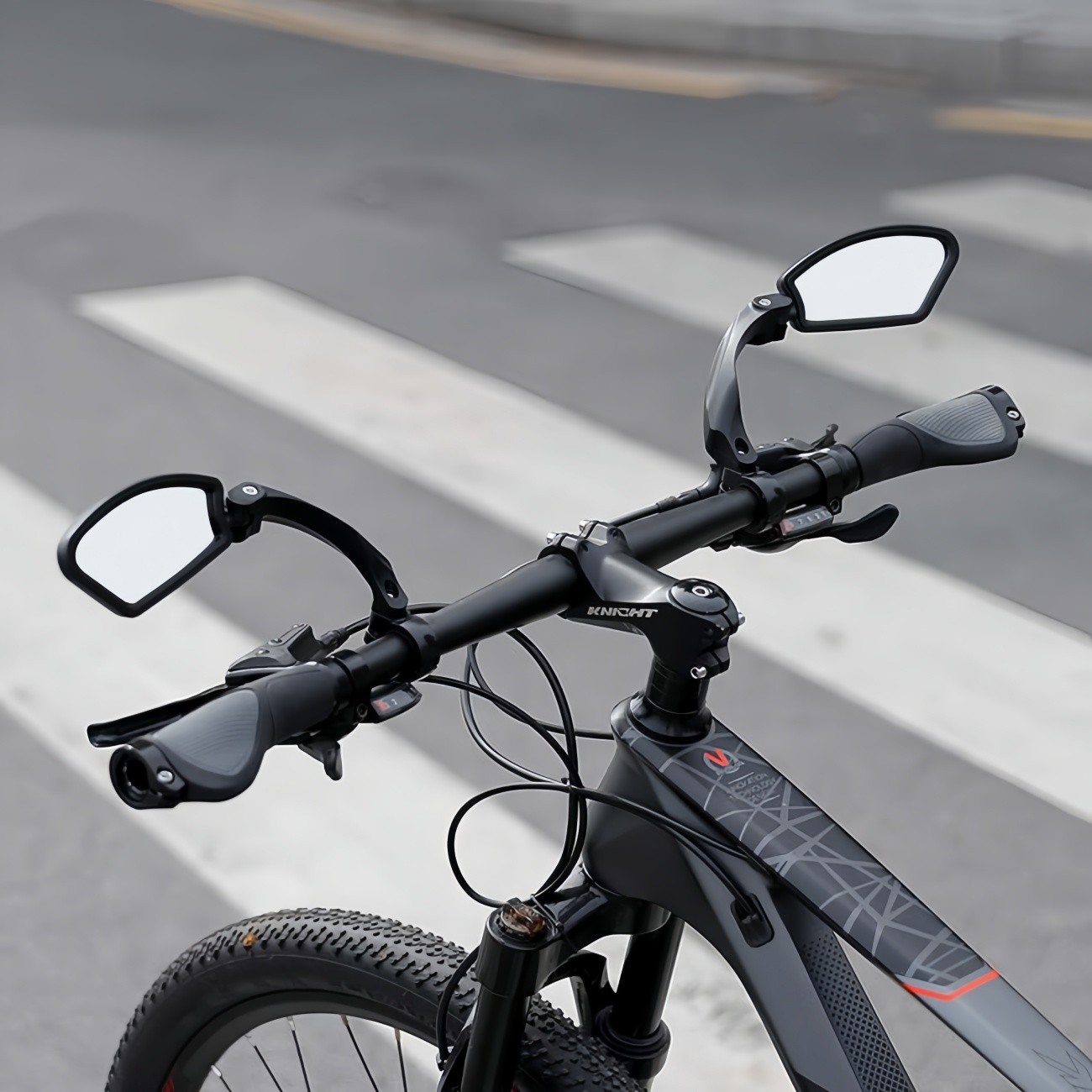 1 Pair E-Bike Handlebar Rear View Mirror Bicycle Rearview Rectangle Back Mirror
