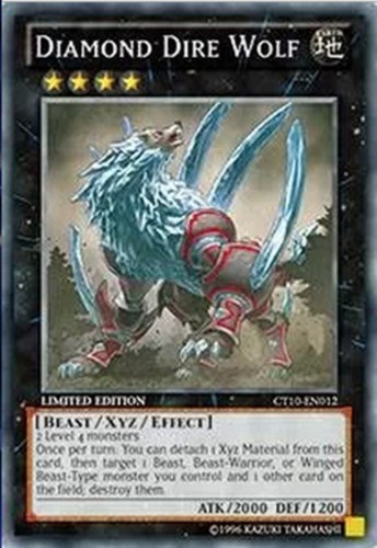 Diamond Dire Wolf - CT10-EN012 - Super Rare - Limited Edition Near Mint