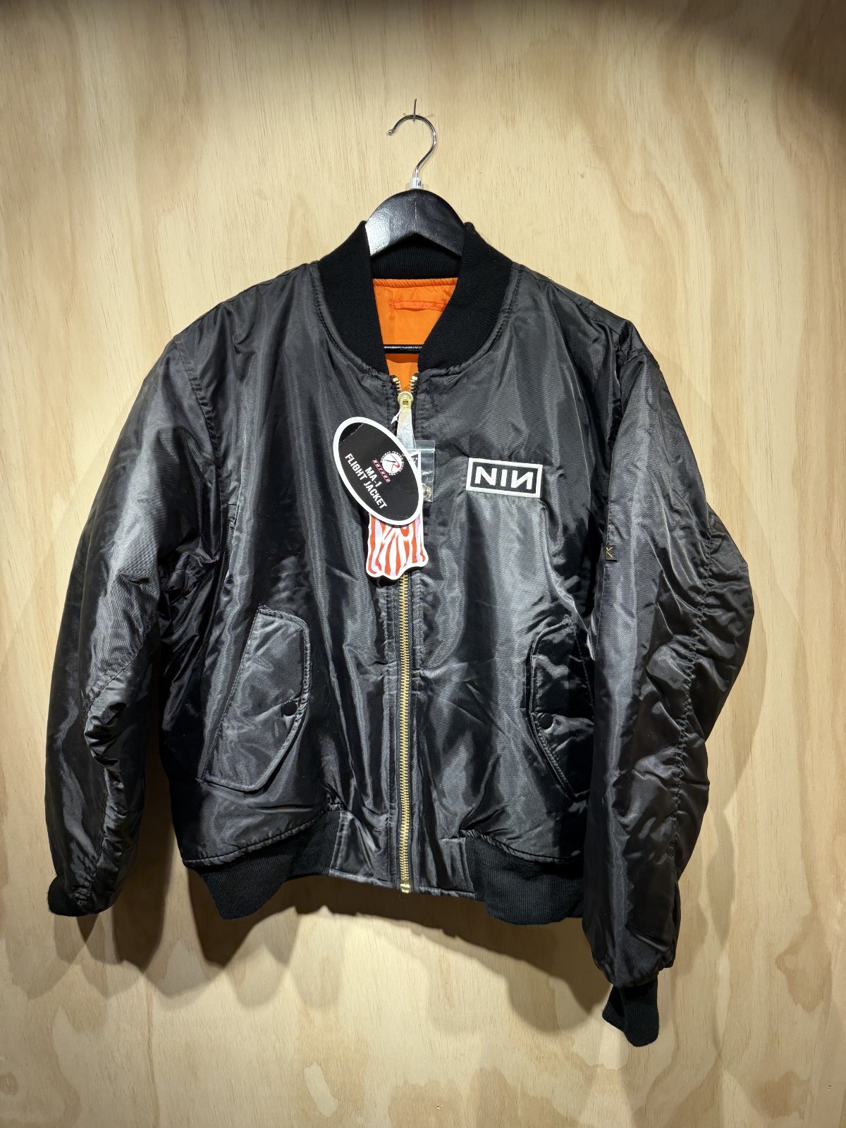 NIN Nine Inch Nails Rothco MA-1 Bomber Jacket Mens Medium Black NIN Nine Inch Nails Rothco MA-1 Bomber Jacket Mens Medium Black