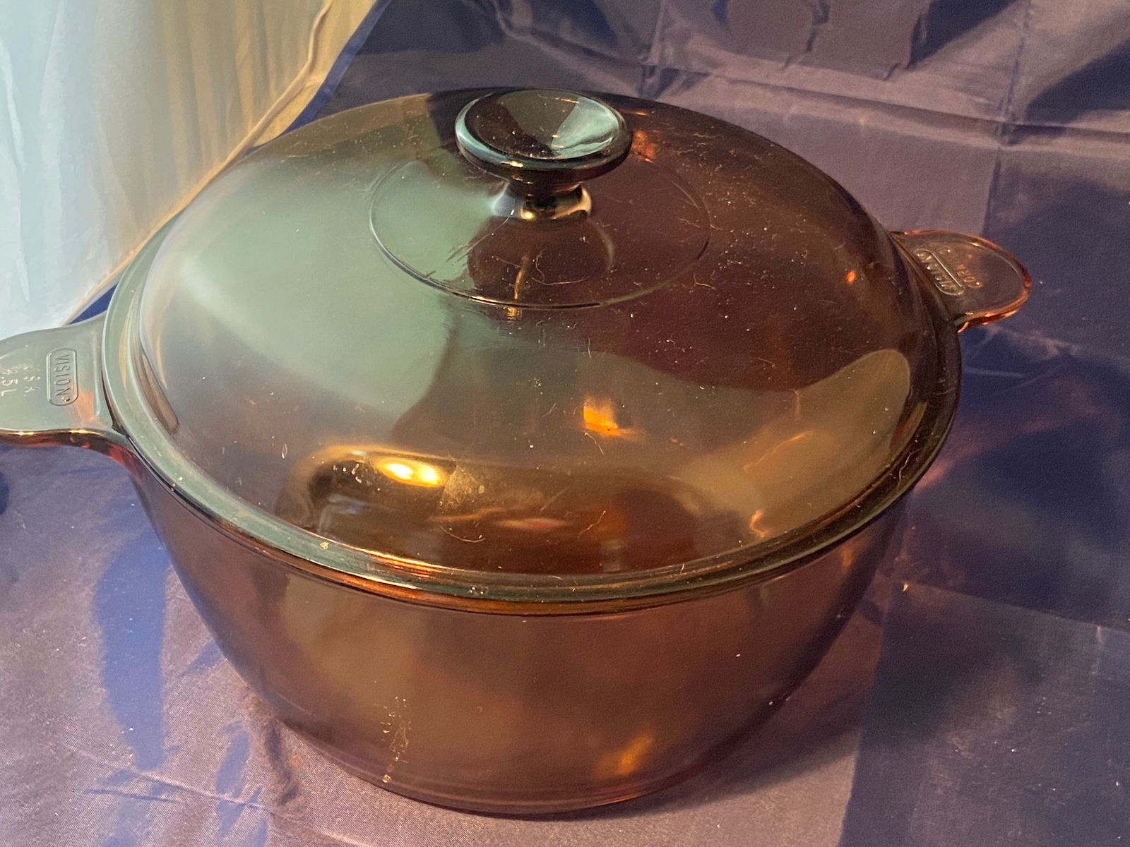 Corning Ware Visions Amber Glass 4.5 L Stock Pot Dutch Oven USA with Lid 5 Qt Corning Ware Visions Amber Glass 4.5 L Stock Pot Dutch Oven USA with Lid 5 Qt