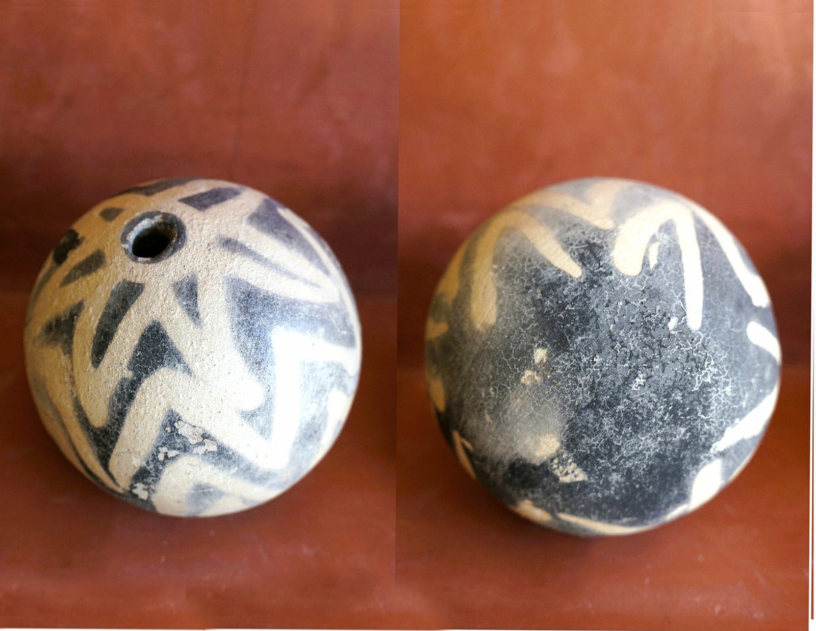 HENRI BENDEL Mid Century Artisan Crafted Decorative Terracotta Orbs Balls Sphere