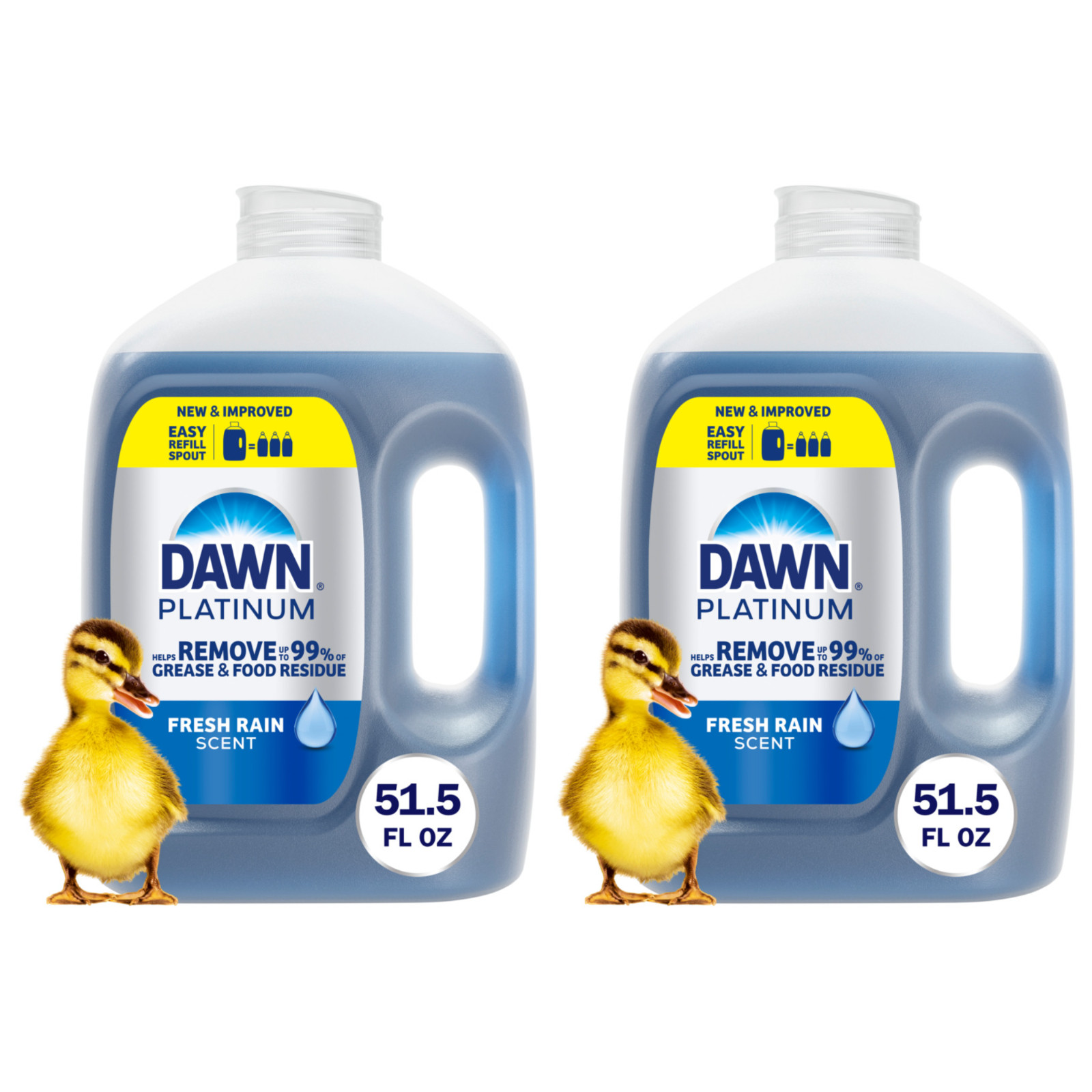 Dawn Platinum Fresh Rain Dish Soap Refill Jug 51.5 oz 2-Pack