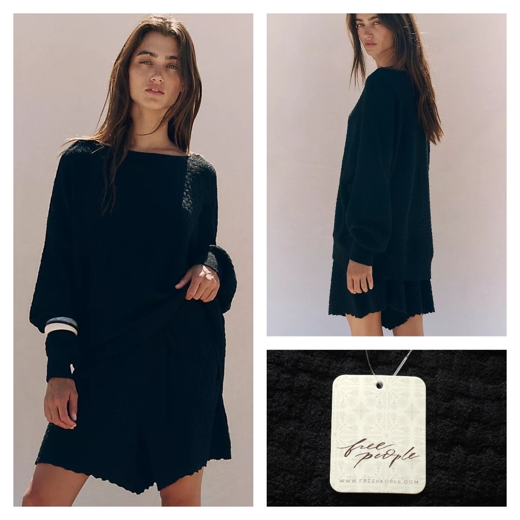 Free People free-est Rowan Sweater 2pc Short Set Size Large NWT $98