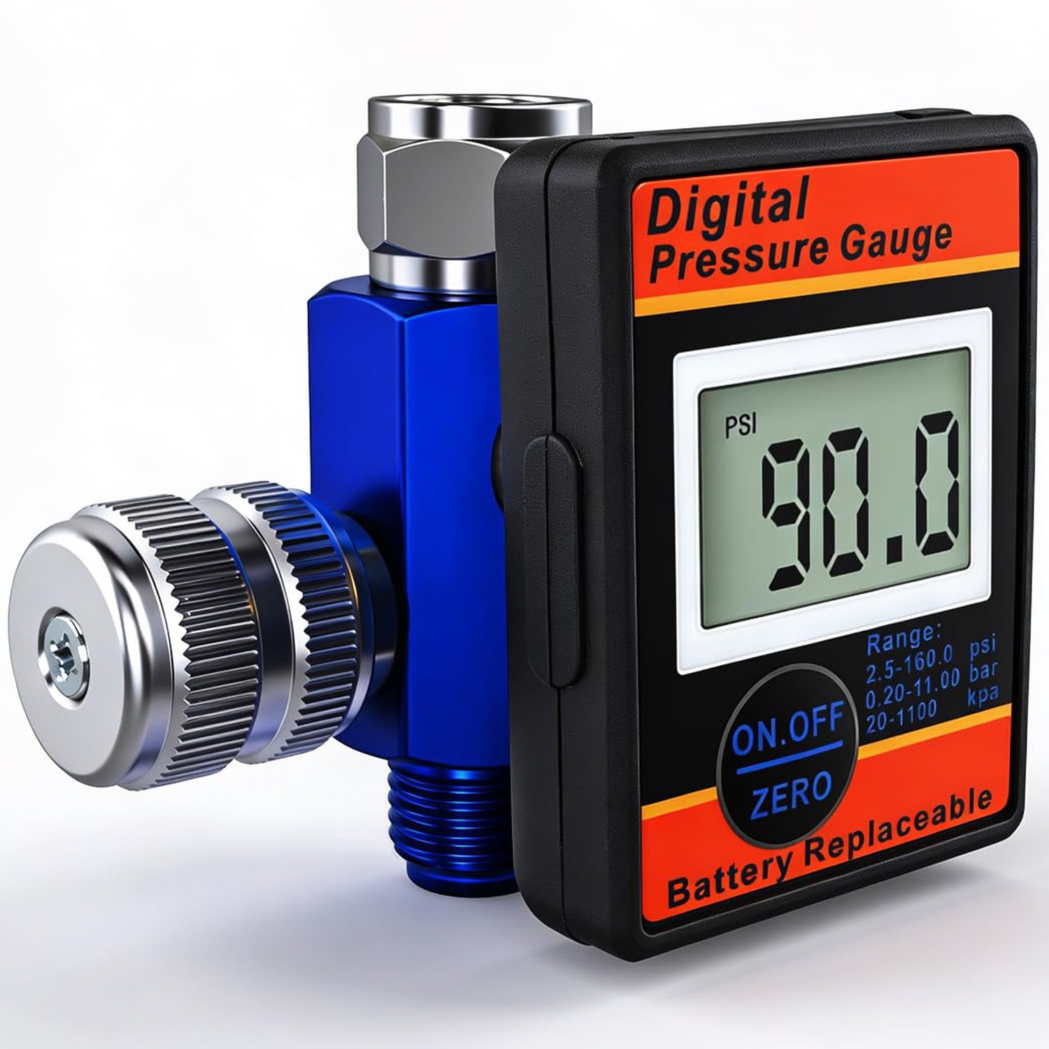Digital Air Compressor Pressure Regulator Gauge LED Display 1/4