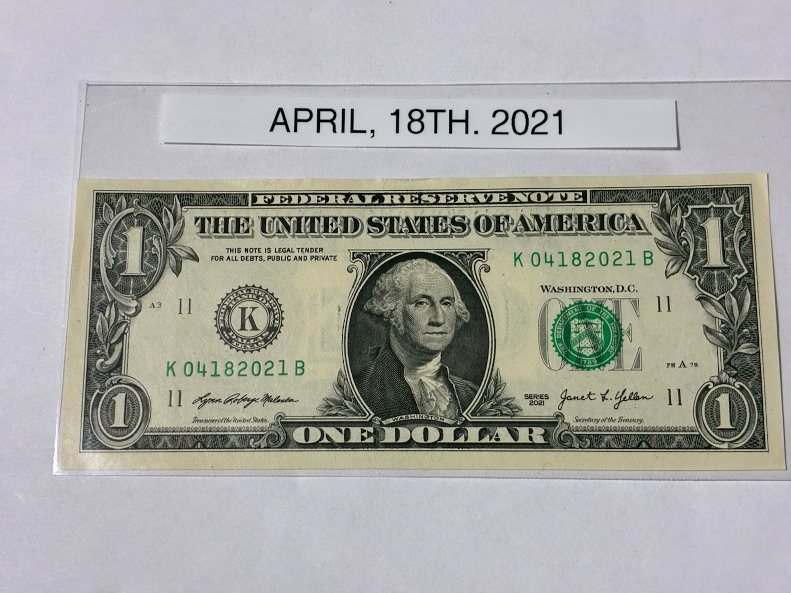 APRIL 18, 2021 K 04182021 B BIRTHDAY ANNIVERSARY $ NOTE #1 APRIL 18, 2021 K 04182021 B BIRTHDAY ANNIVERSARY $ NOTE #1