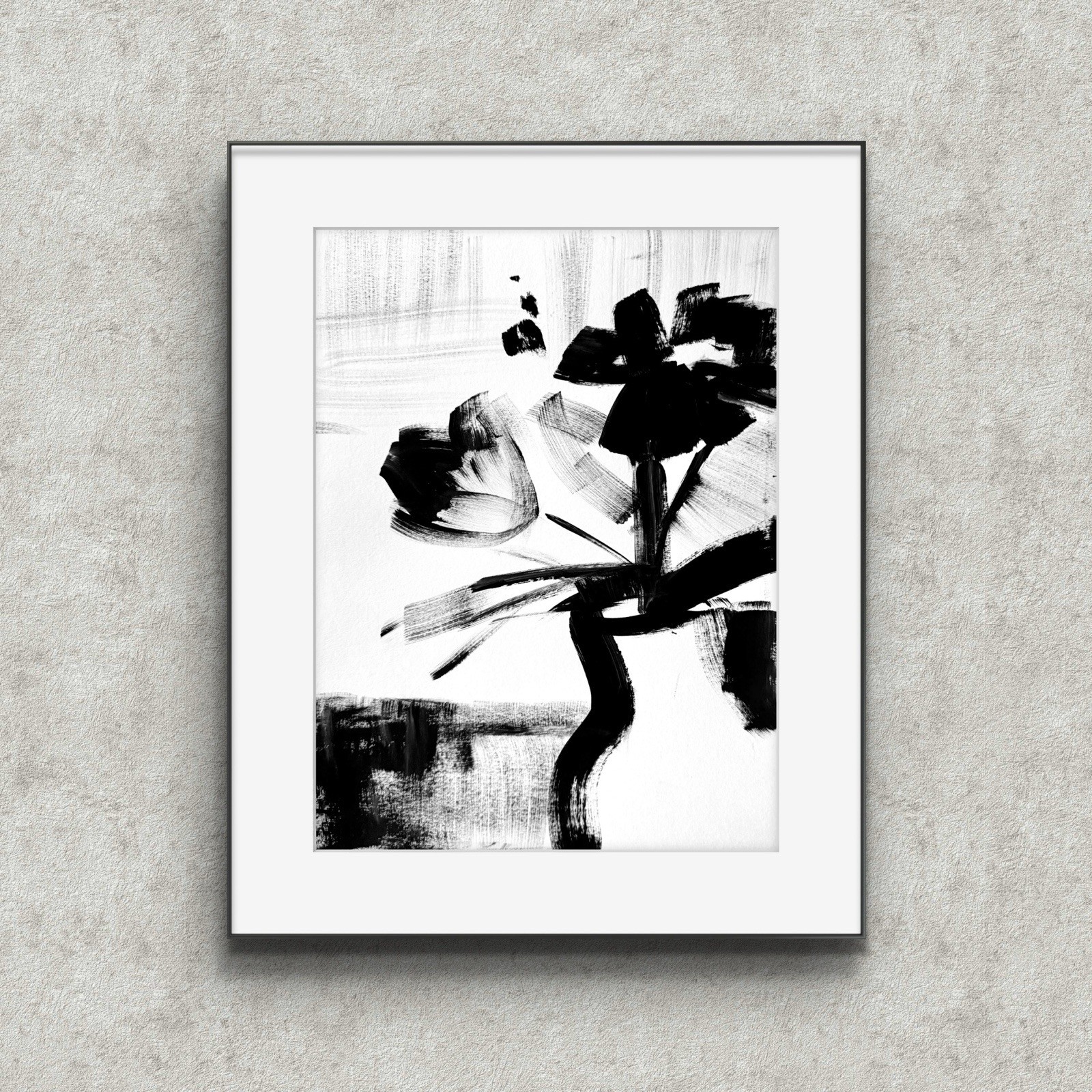 Flowers No.36 9x12 Original Abstract Acrylic Paper Signed Contemporary Wall Art