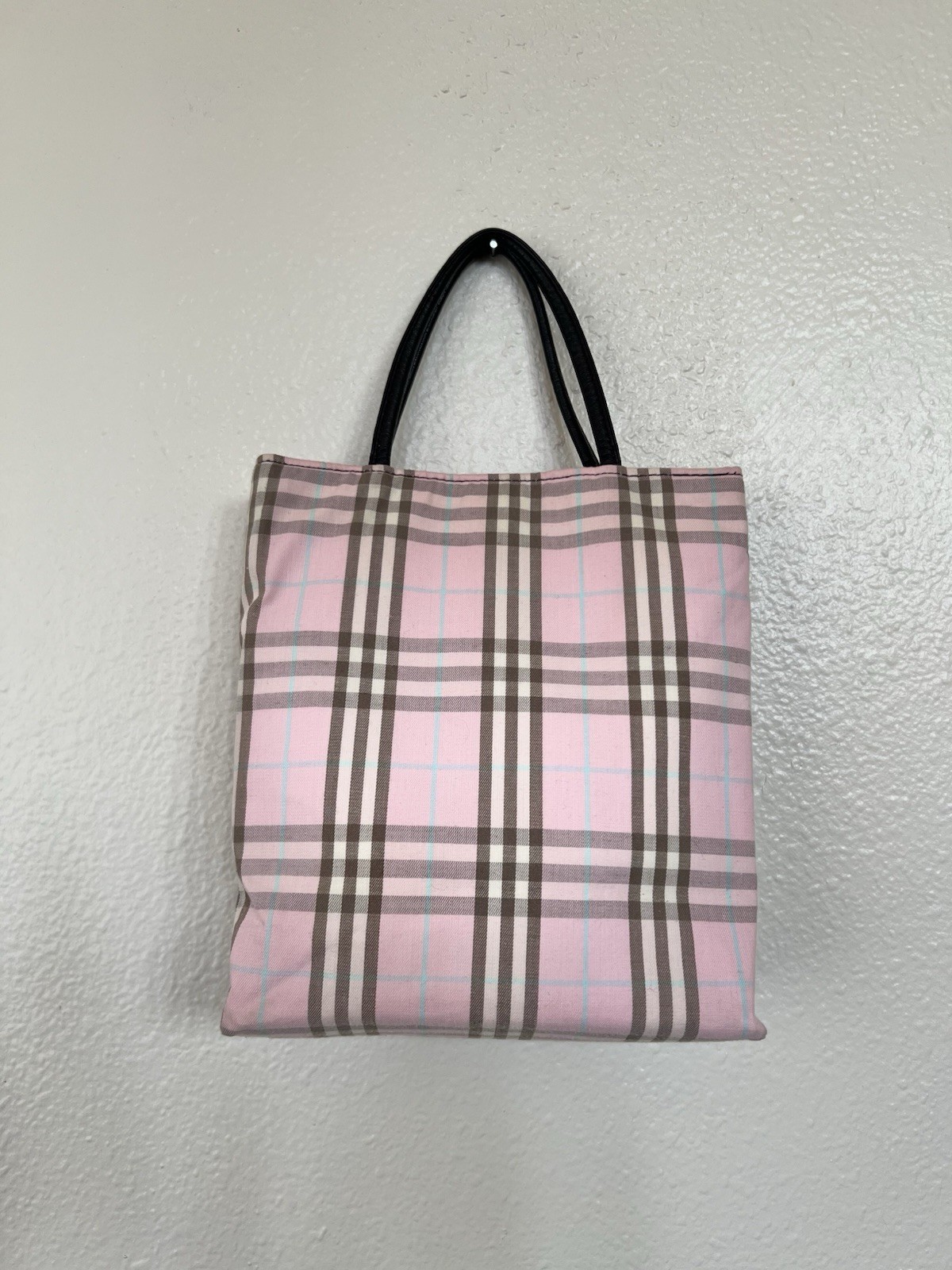 Burberry Vintage Authentic Pink Novacheck Small Handbag Tote