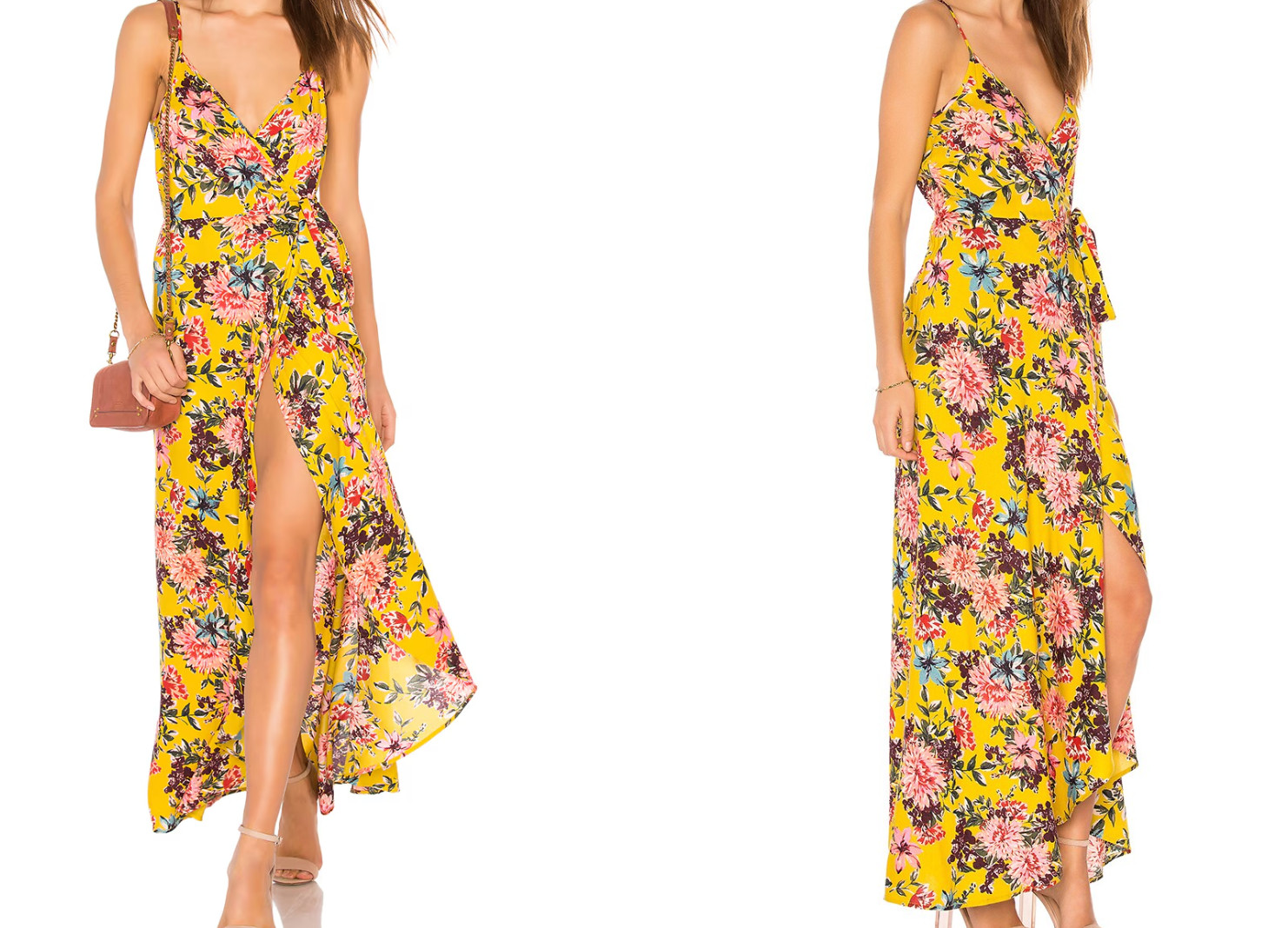 Band of Gypsies Chrysanthemum Wrap Dress floral pattern size small boho yellow Band of Gypsies Chrysanthemum Wrap Dress floral pattern size small boho yellow