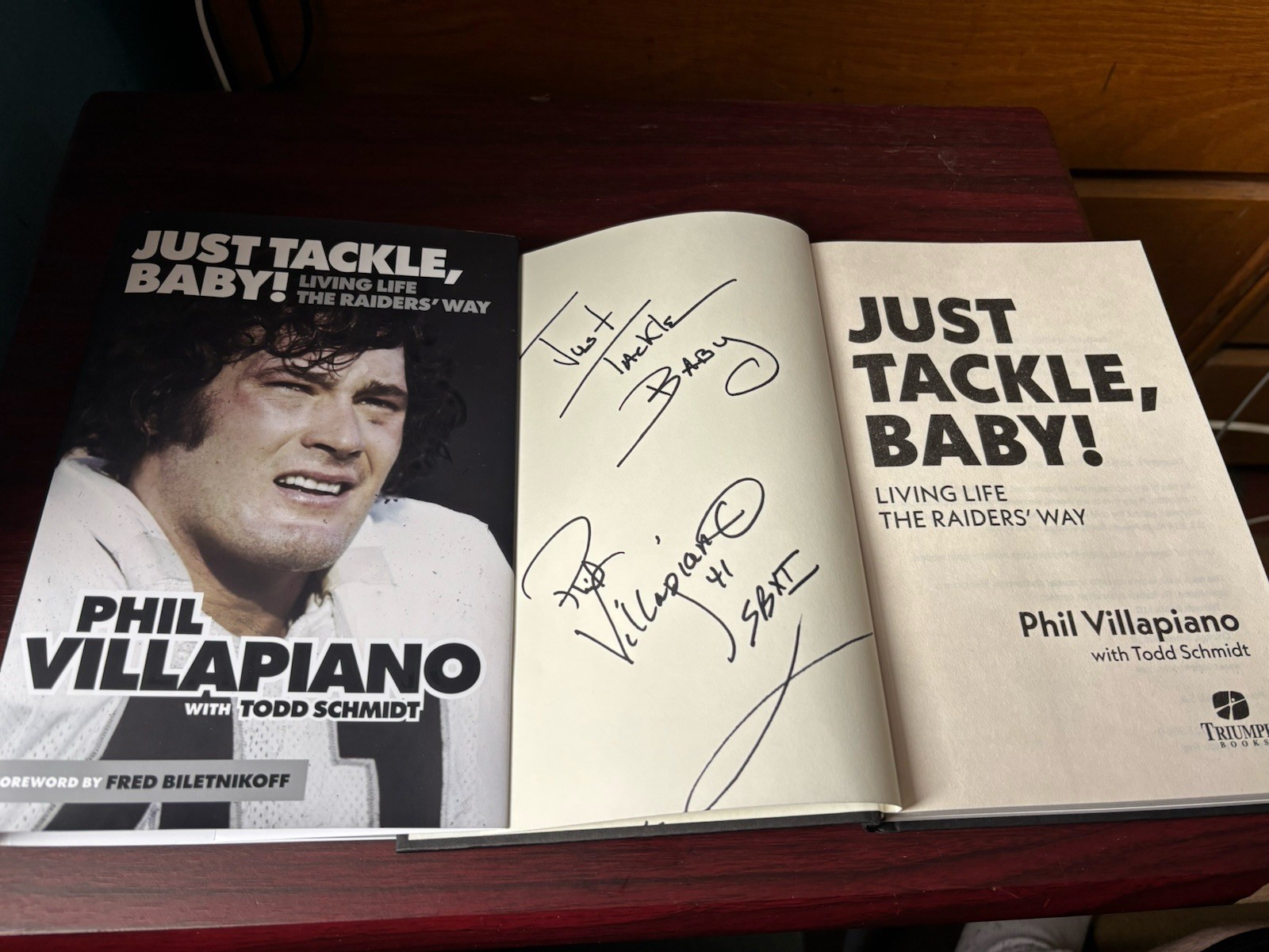 Phil Villapiano Just Tackle Baby Signed/Autographed Hardcover Book New Phil Villapiano Just Tackle Baby Signed/Autographed Hardcover Book New
