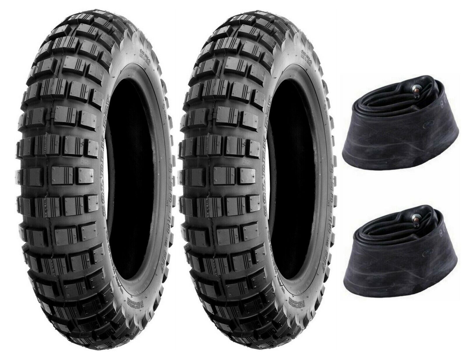 (2) New Shinko 4.00-8 421 Series Tires & Tubes 76-82 Yamaha LB50P/LB80 Chappy