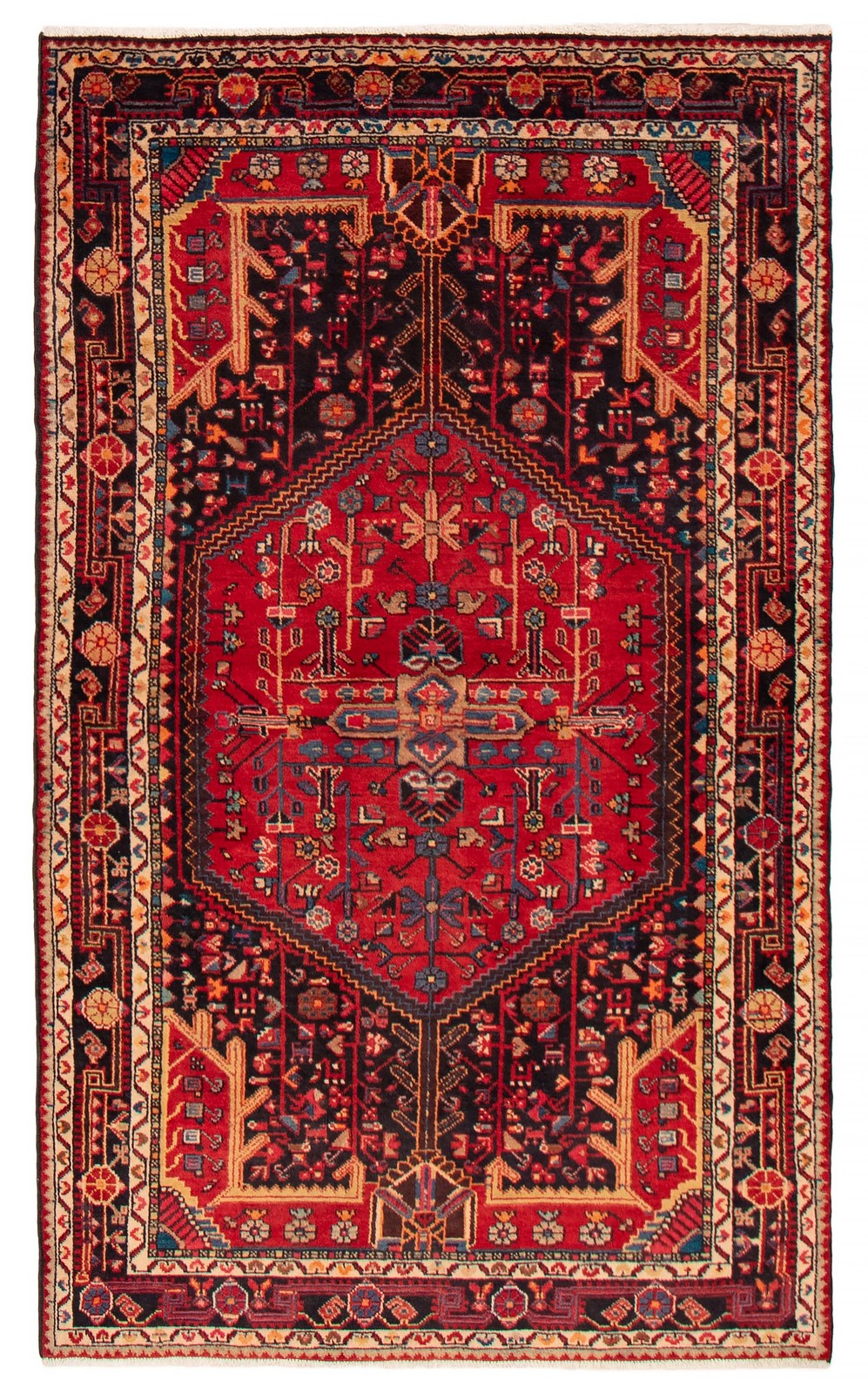 Vintage Traditional Hand-Knotted Area Rug 4\'4\