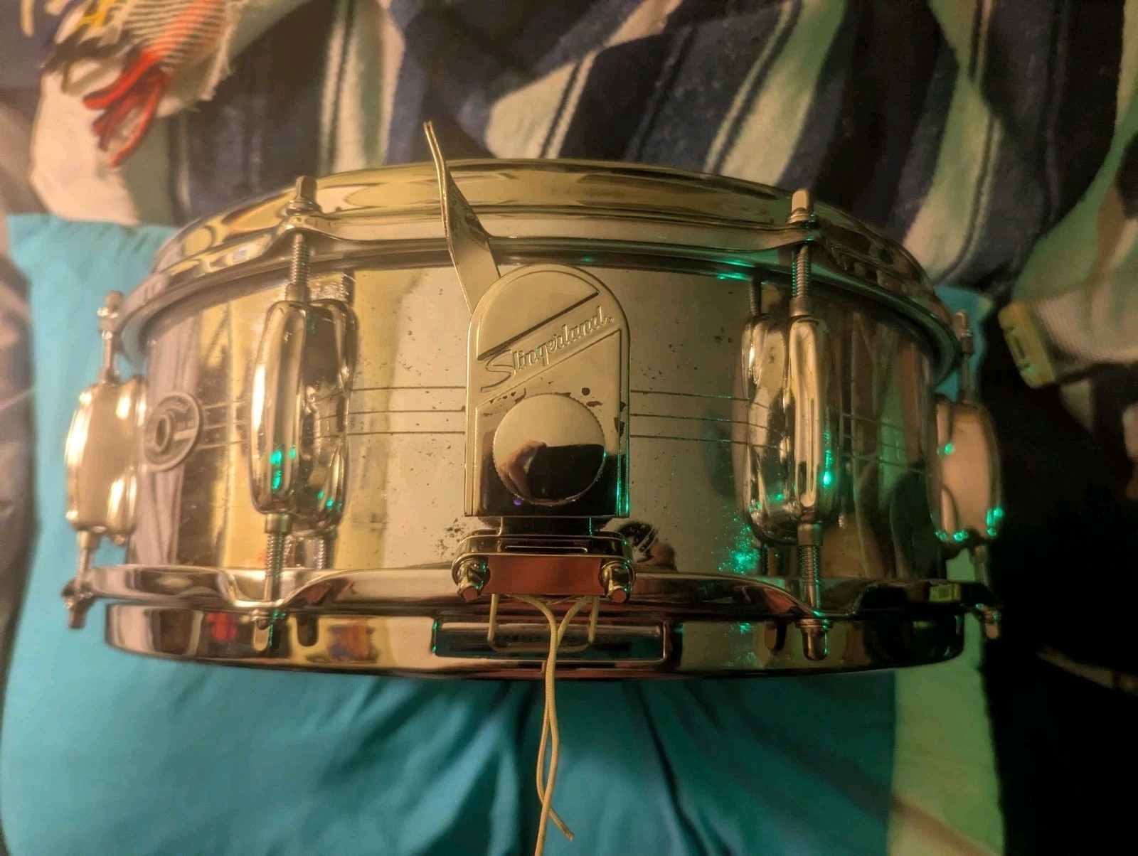 Slingerland Sound King Chrome Over Brass 14x5 8 Lug Vintage/Good Shape 