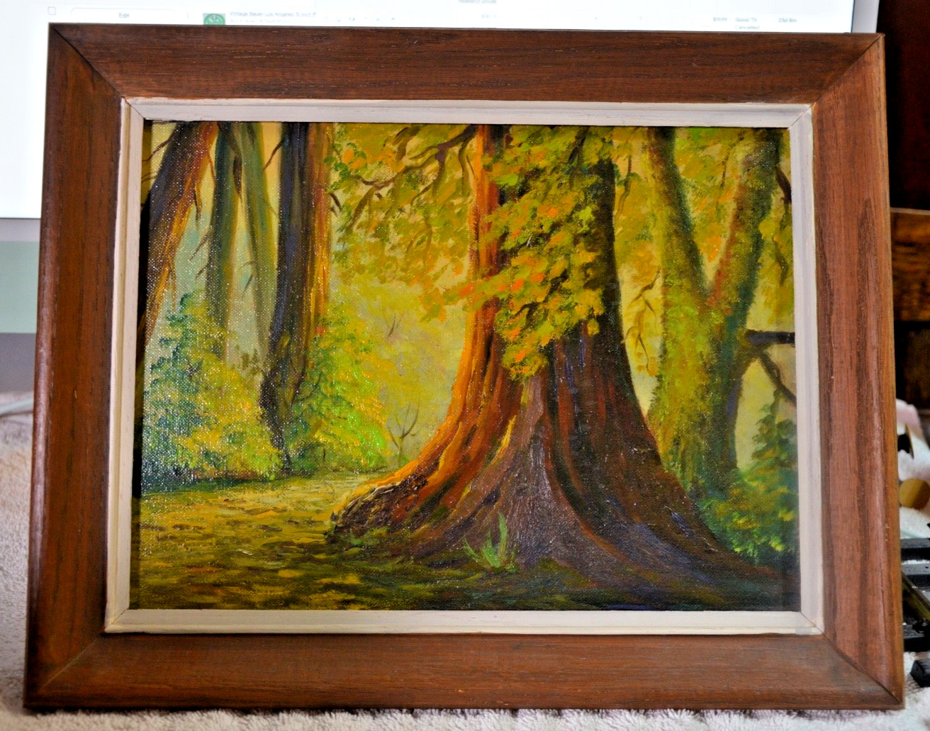 Vtg EDITH DAWSON Painting on Studio Board Redwoods Williams Oregon 15\