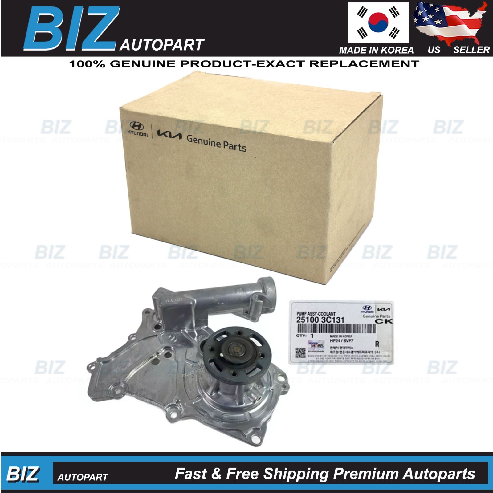 Genuine Water Pump for 13-19 Hyundai 10-18 Kia 3.3L 3.5L 3.8L Models 25100-3C131 Genuine Water Pump for 13-19 Hyundai 10-18 Kia 3.3L 3.5L 3.8L Models 25100-3C131