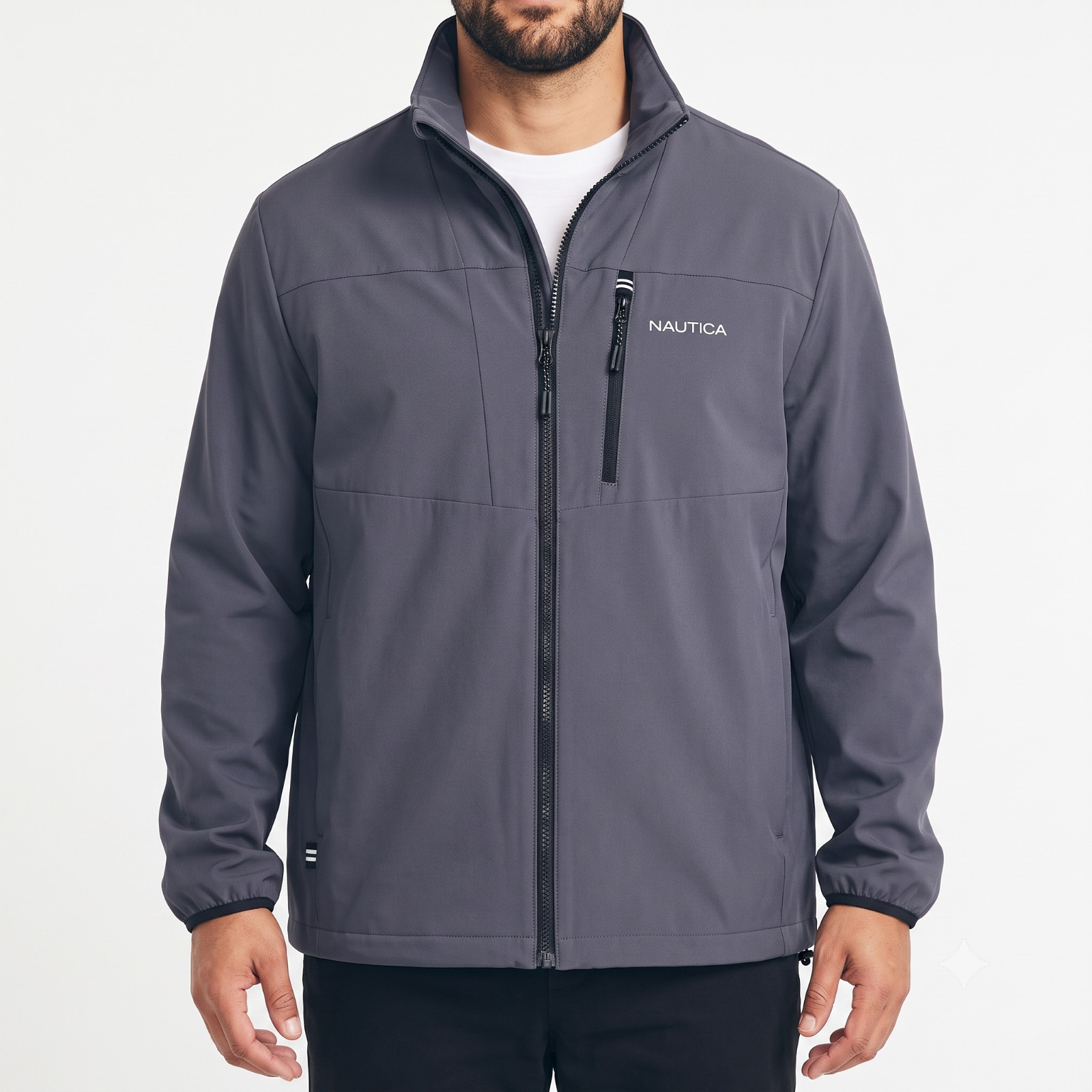 Nautica Men's Insulated Jacket Lightweight Comfortable Mock Neck Chest Pocket
