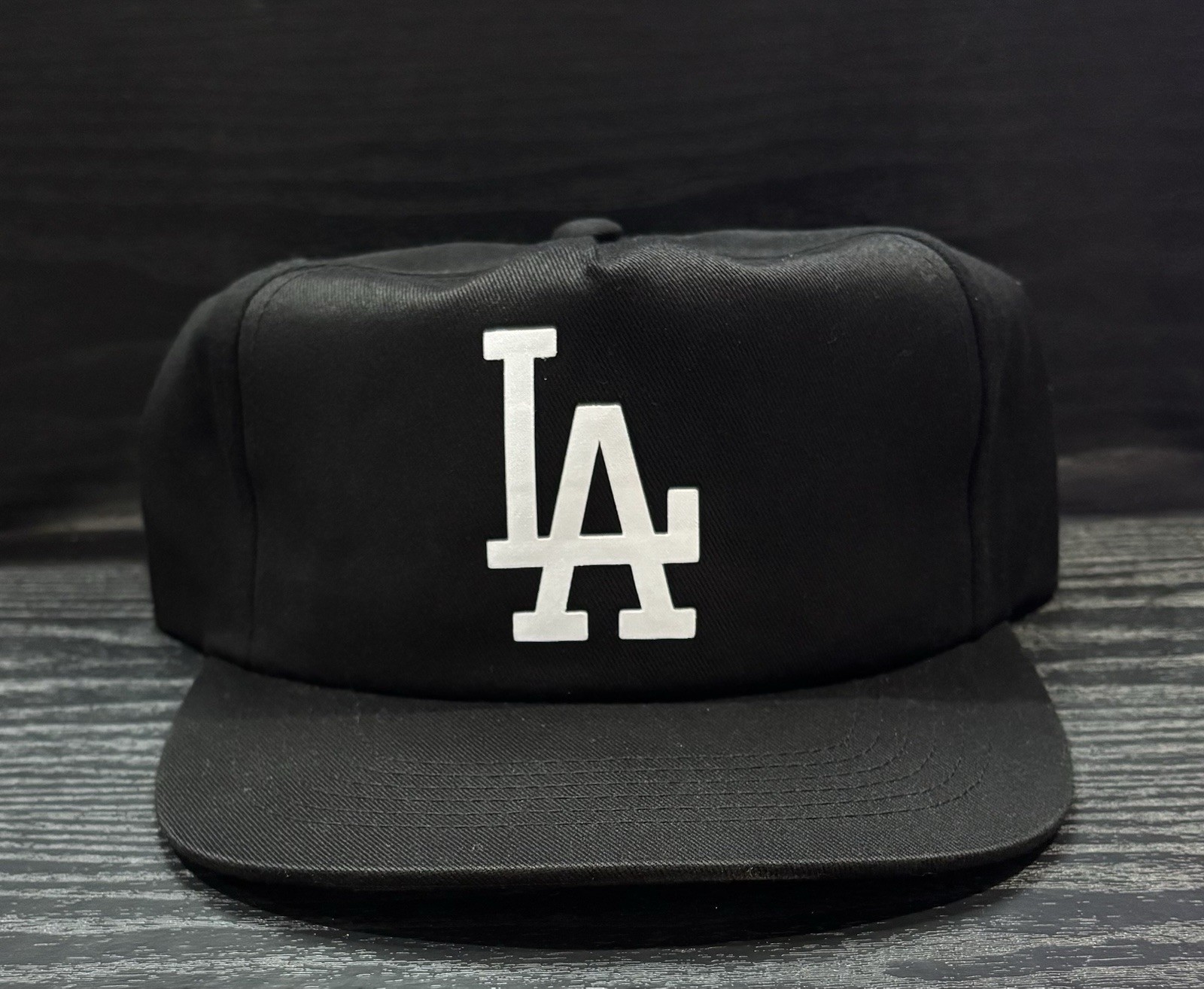 La Los Angeles Dodgers 5 Panel Unstructured SnapBack Vintage Style Twill Logo La Los Angeles Dodgers 5 Panel Unstructured SnapBack Vintage Style Twill Logo