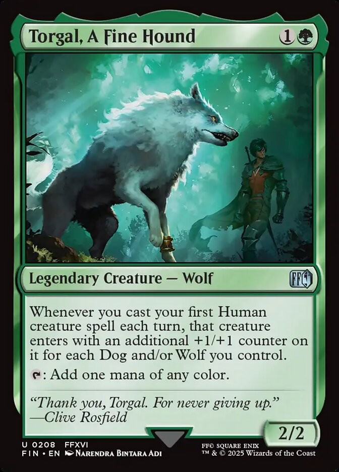 MTG Magic the Gathering Torgal, A Fine Hound (208/781) Final Fantasy NM