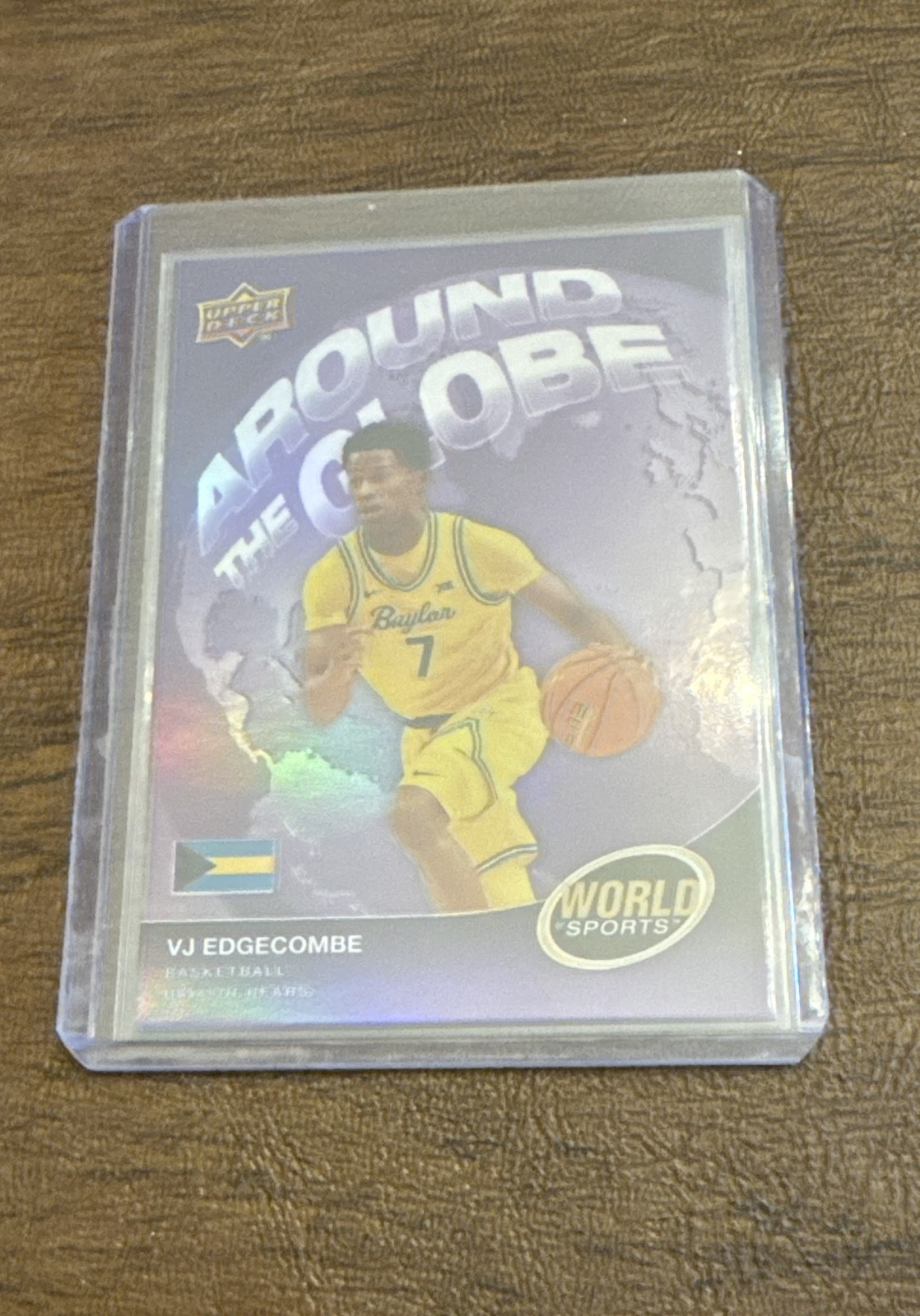 2025 Upper Deck World of Sports - Around the Globe VJ Edgecombe Purple /299 (RC) 2025 Upper Deck World of Sports - Around the Globe VJ Edgecombe Purple /299 (RC)