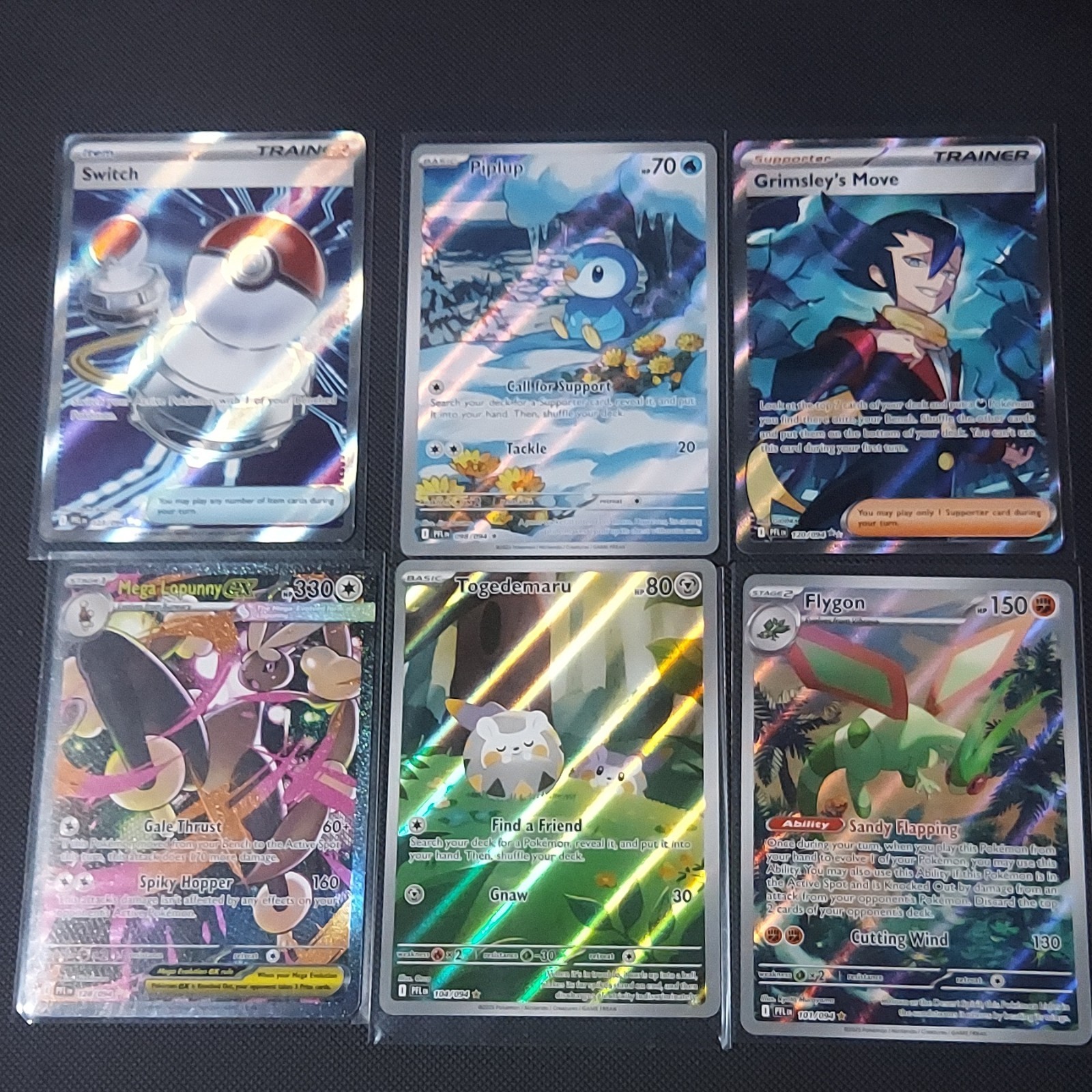 Pokémon Phantasmal Flames 6 Card Mega Lopunny GX, Piplup, Flygon Special