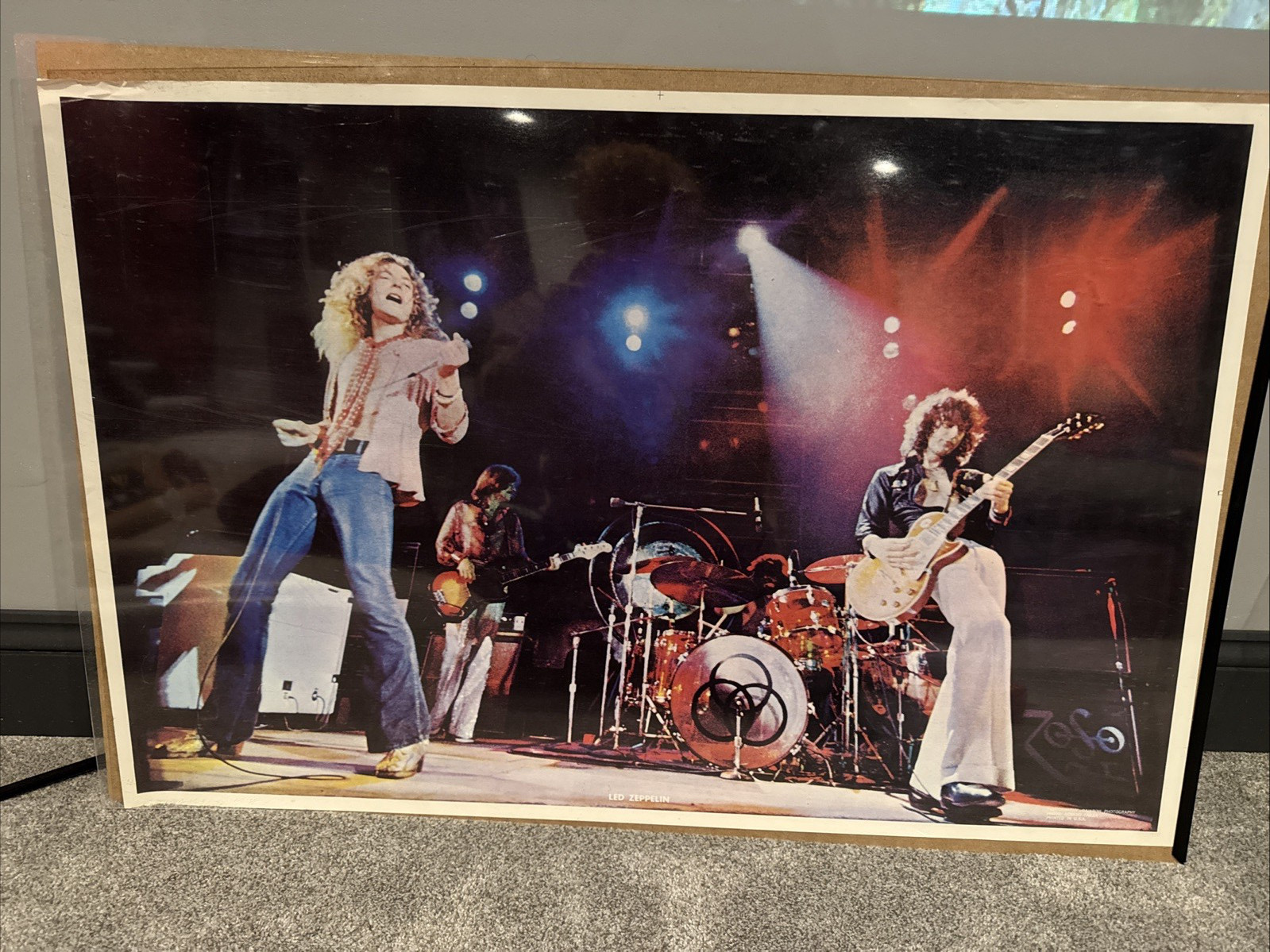 Original Vintage 1970s Led Zeppelin Live Poster Robert Failla 35x23 Rare