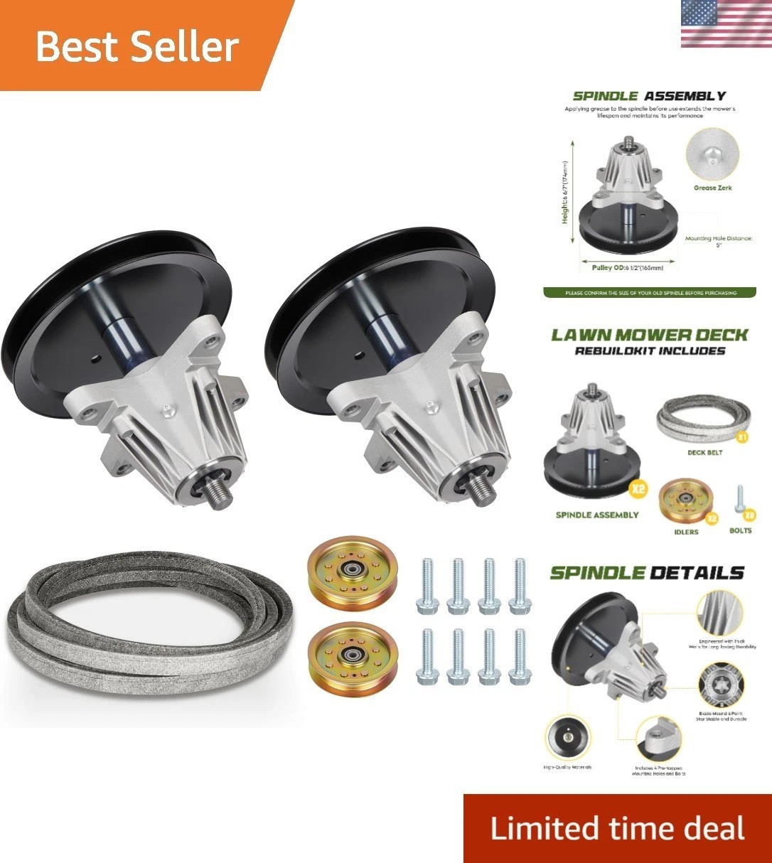 Complete 46 Inch Deck Rebuild Kit - 5 Essential Parts for Cub Cadet Lawn Mowers Complete 46 Inch Deck Rebuild Kit - 5 Essential Parts for Cub Cadet Lawn Mowers
