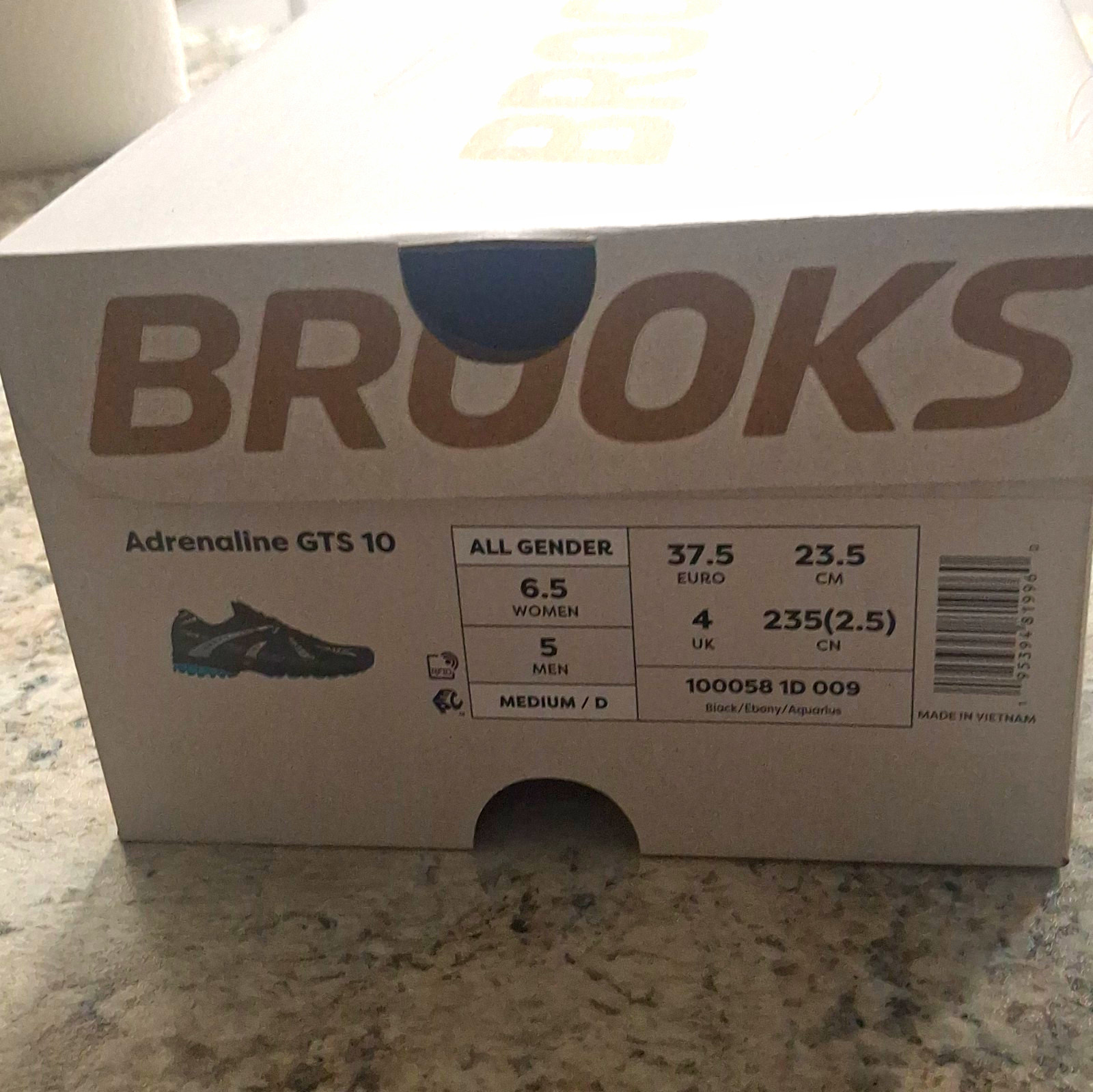 Brooks Adrenaline GTS 10 Men’s Lace-Up Low Top Black/Ebony/Aquarius D 100058 Brooks Adrenaline GTS 10 Men’s Lace-Up Low Top Black/Ebony/Aquarius D 100058
