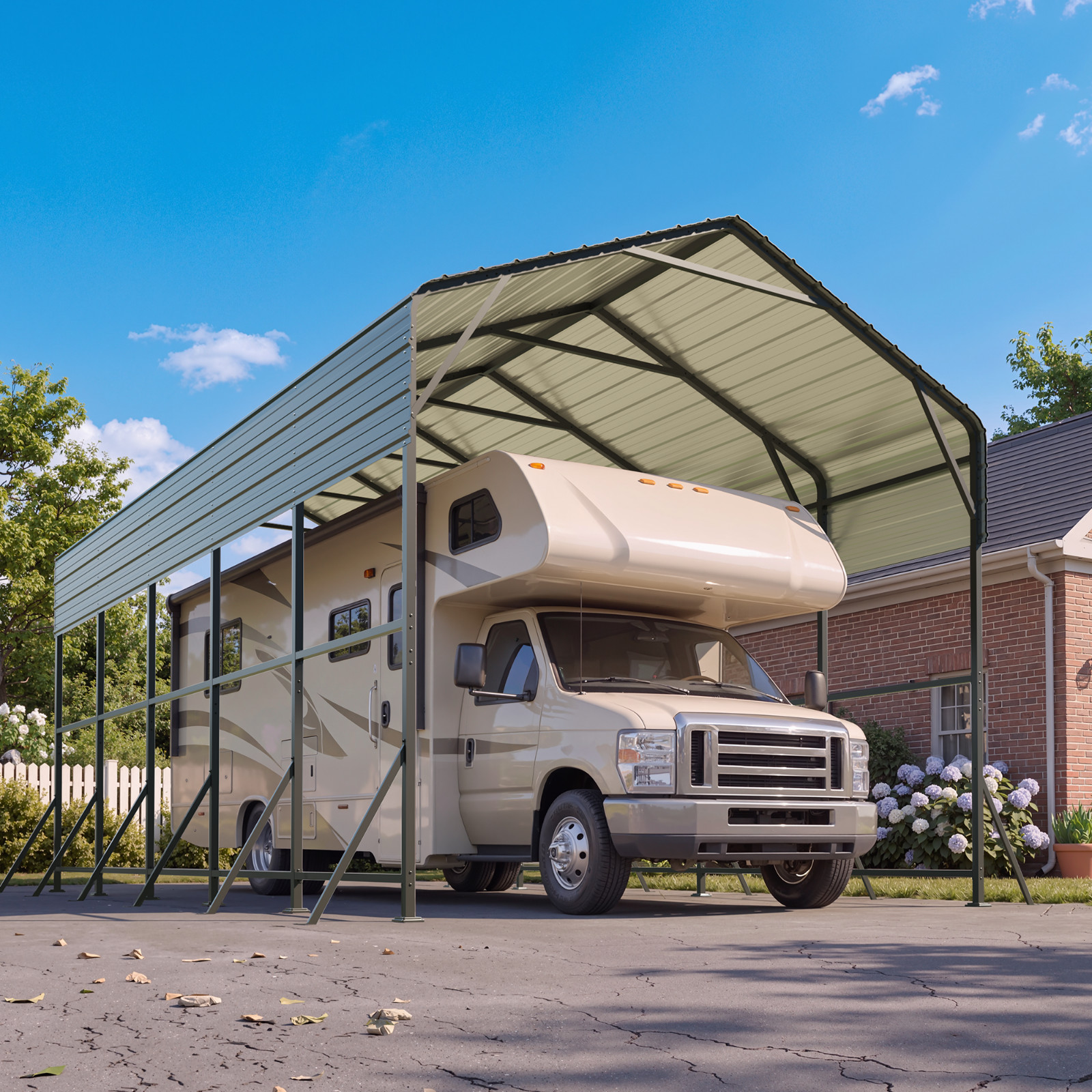 14x25ft RV Heavy Duty Metal Carport Canopy,All-Weather Garage Shelter for Pickup