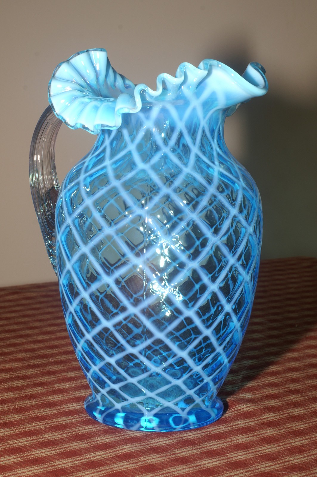 Vintage Fenton Blue Opalescent Diamond Quilt Optic 10\ Vintage Fenton Blue Opalescent Diamond Quilt Optic 10\