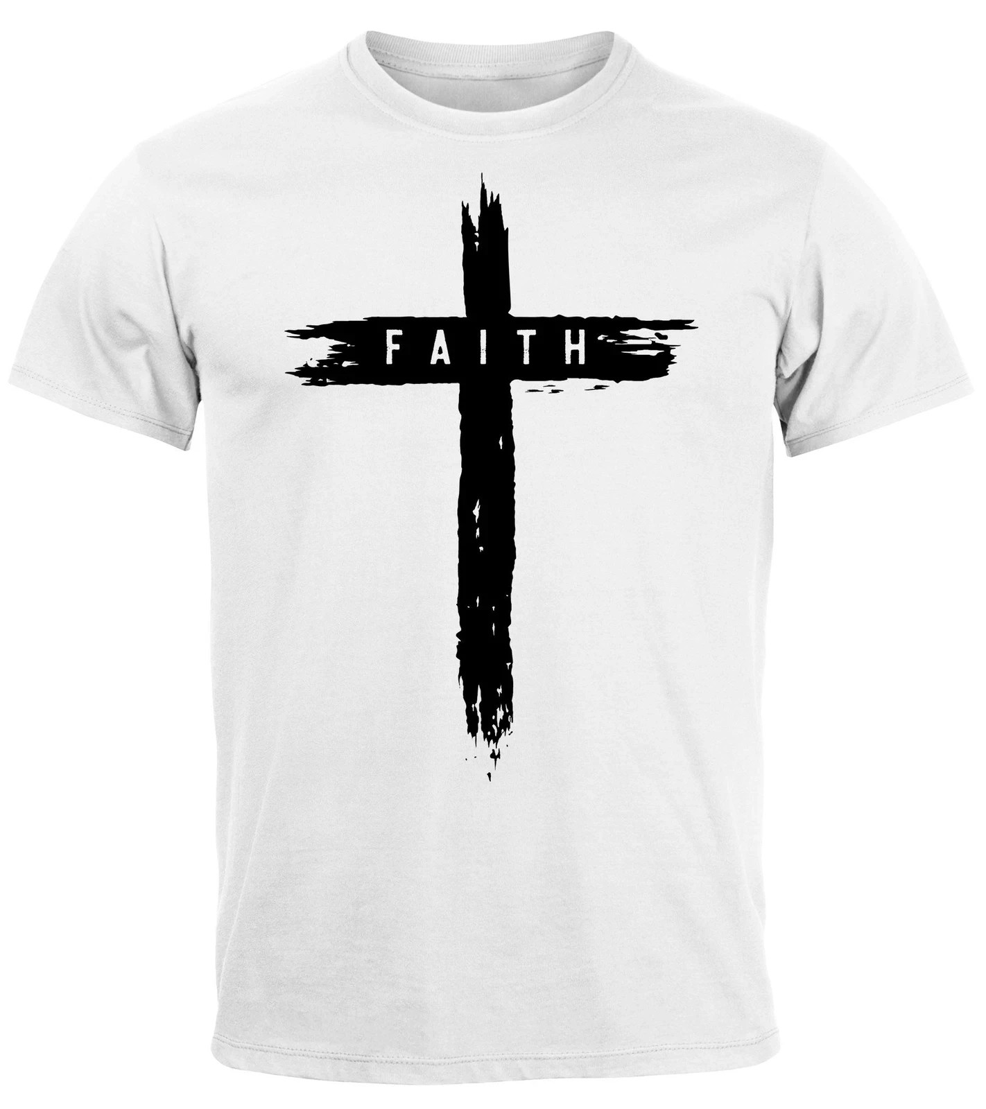 T-Shirt Print Shirt Print Cross Faith Faith Trend Motif  Sizes S-5XL