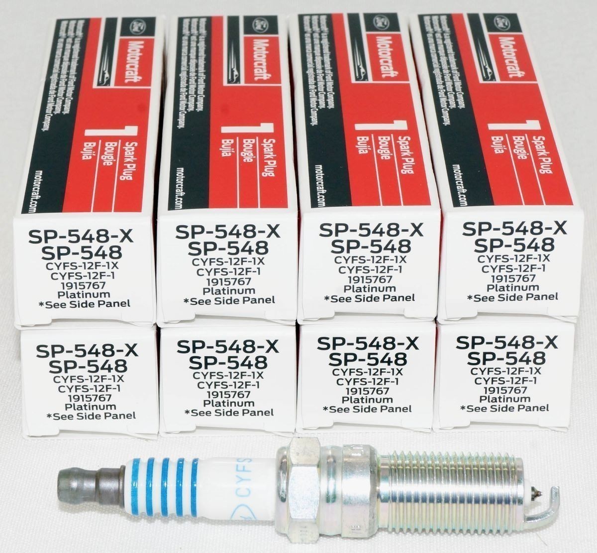 8 Pack Genuine OEM SP548X Ford Motorcraft Platinum Spark Plug CYFS12F1X