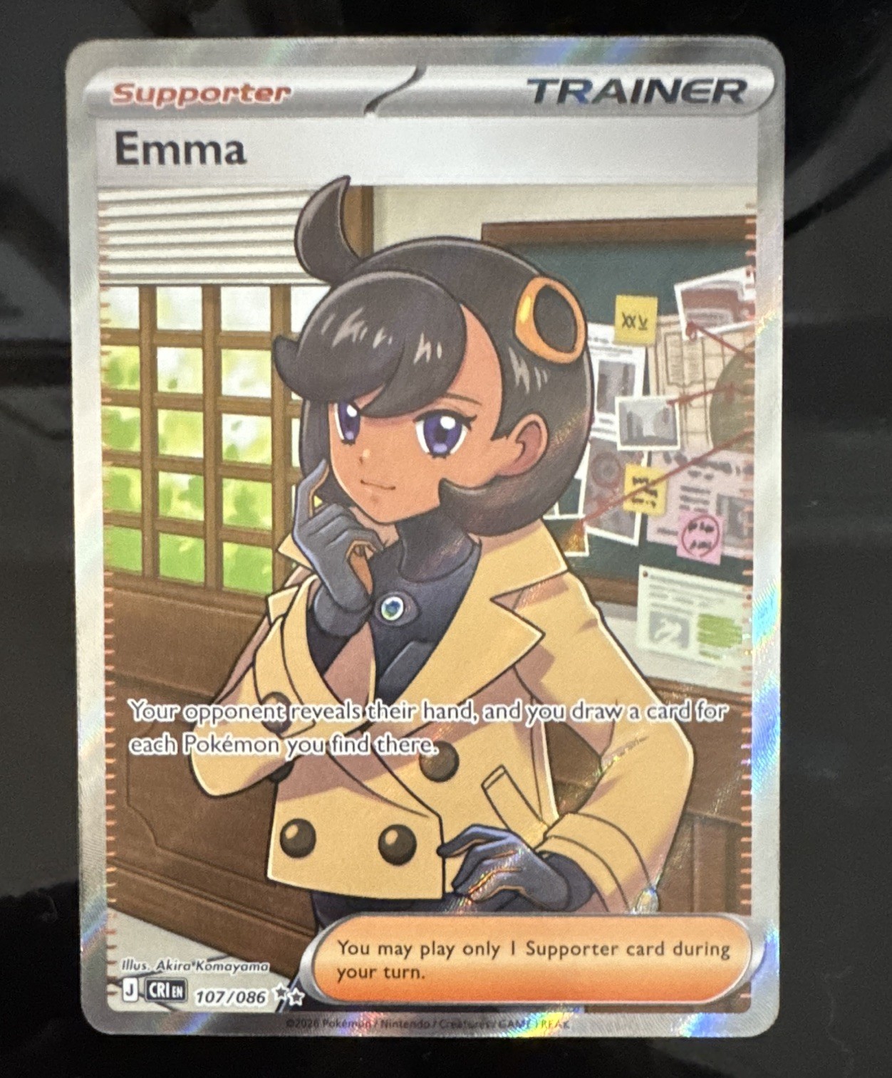 The Pokemon Company Emma Trainer Supporter Full Art Holo Ultra Rare 107/086