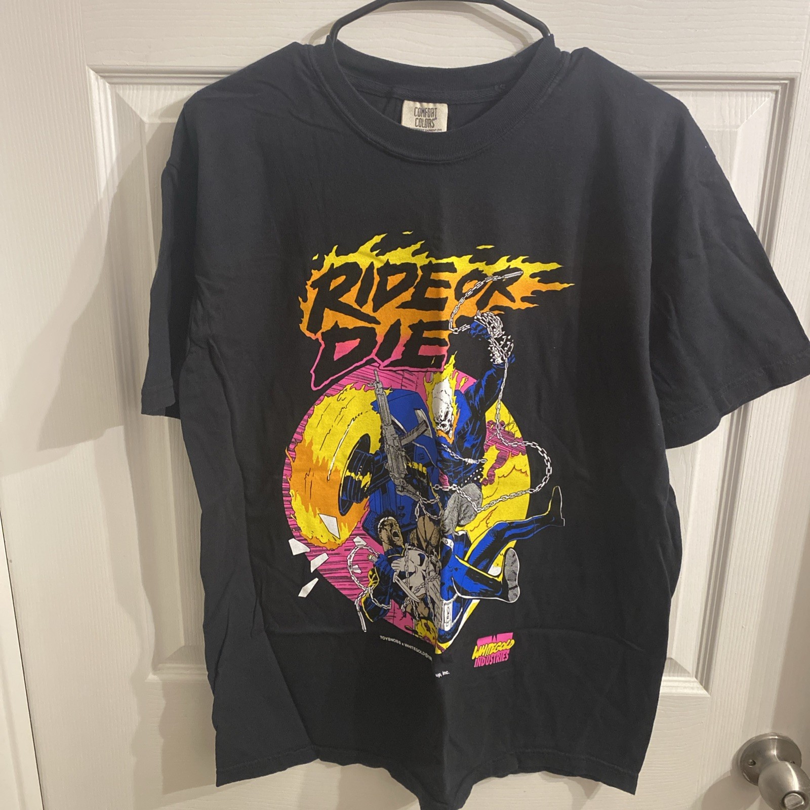 Whitegold Industries - Ghost Rider Punisher Black L Screen Printed T-Shirt Whitegold Industries - Ghost Rider Punisher Black L Screen Printed T-Shirt
