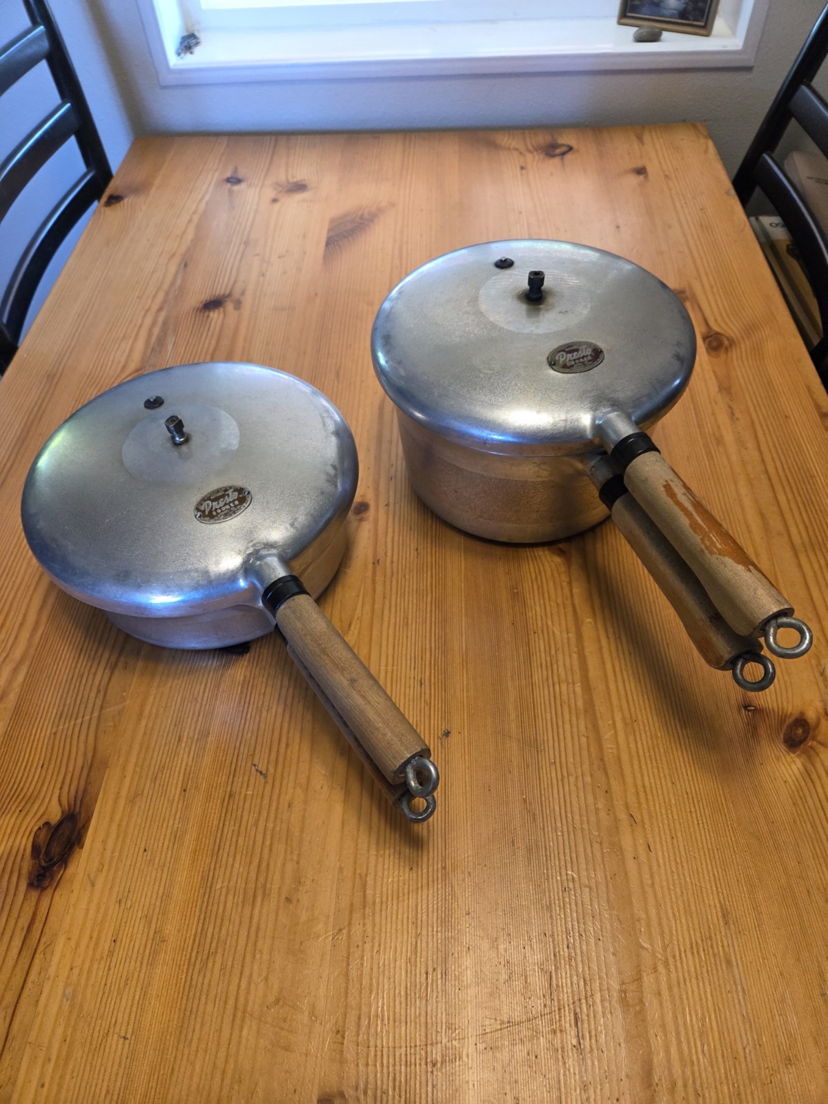 National Presto Model 40 Pressure Cookers Lot Of 2 46 & 47 Vintage 1940s EUC