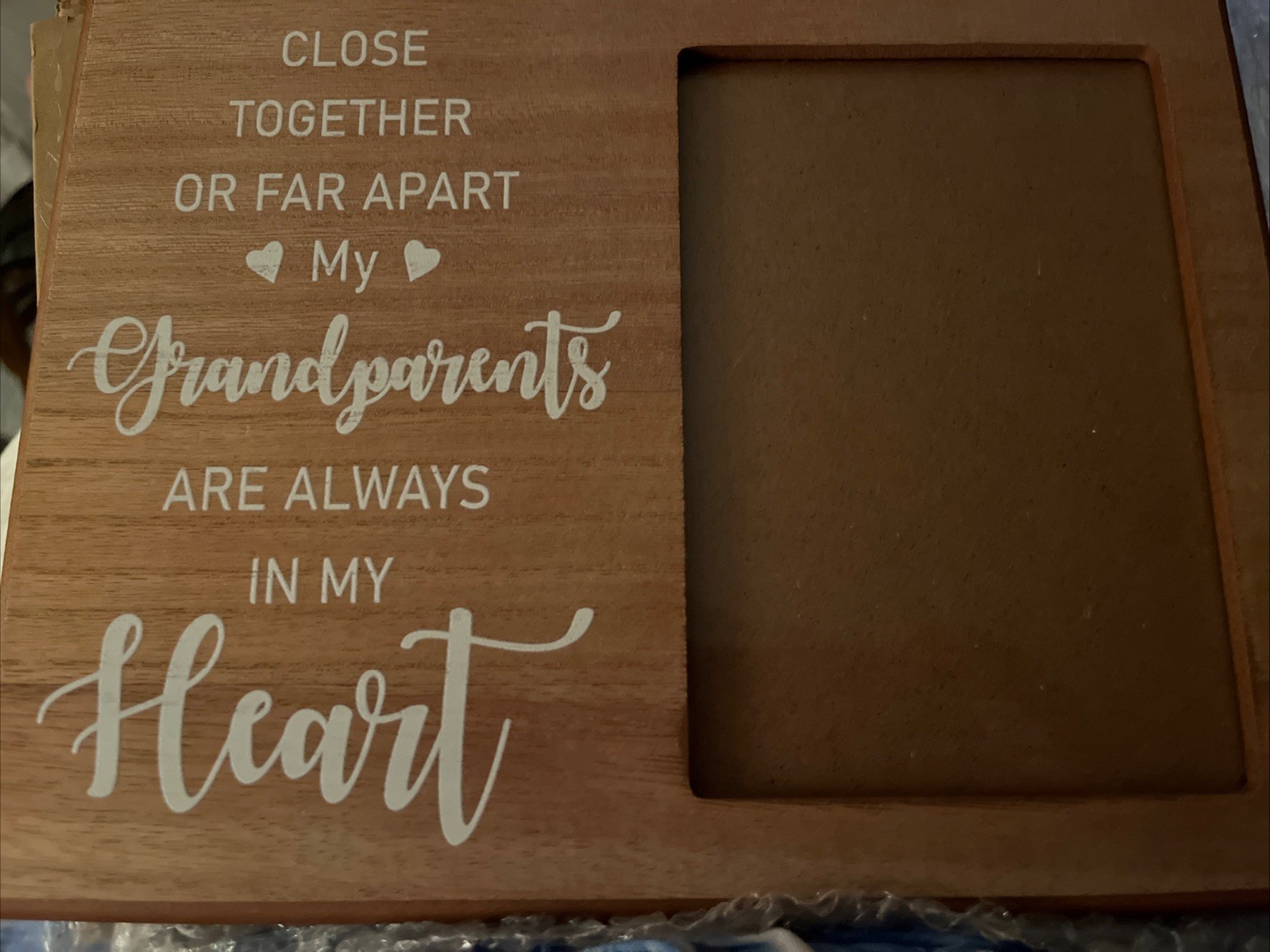 Grandparents Gift Picture Frame from Grandson Granddaughter, Rustic Grandparents