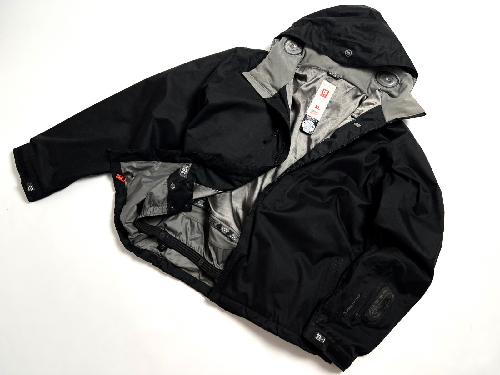 Men\'s Burton Motorola Audex Black Hooded Ski Jacket Coat - XL - * Need Battery