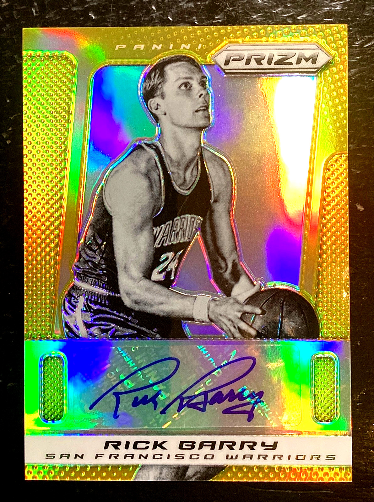 2013-14 Panini Prizm  RICK BARRY  Gold Prizm Auto #/10 | Warriors | Hurricanes