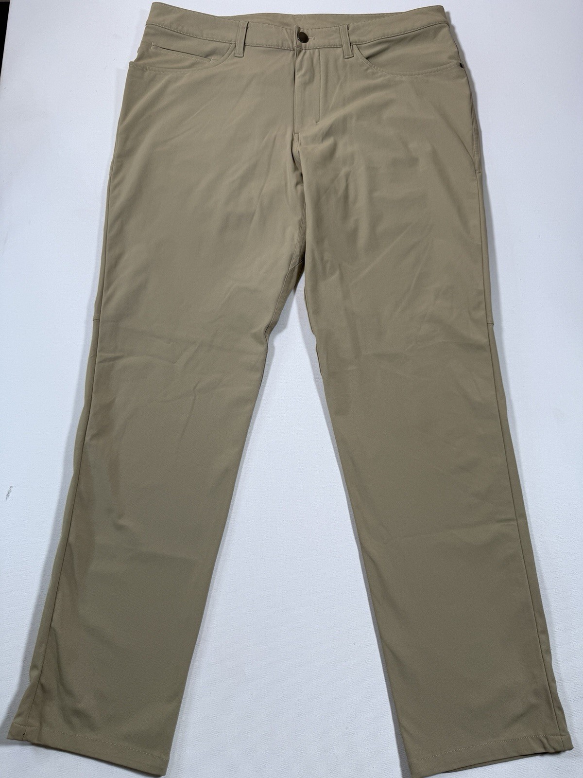 Lululemon Pants Mens 34x32 Beige ABC Classic Warpstreme Stretch 5 Pocket LM5583S