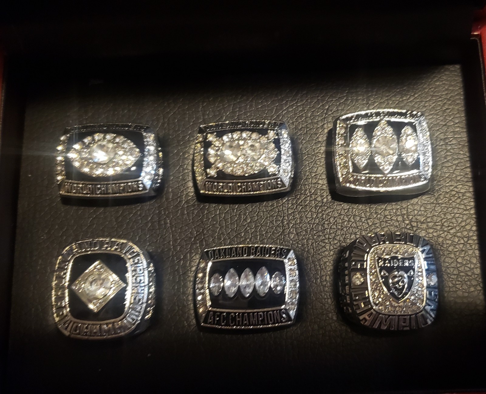 Las Vegas/ Oakland Raiders NFL Football Championship Memorabilia Set W Box