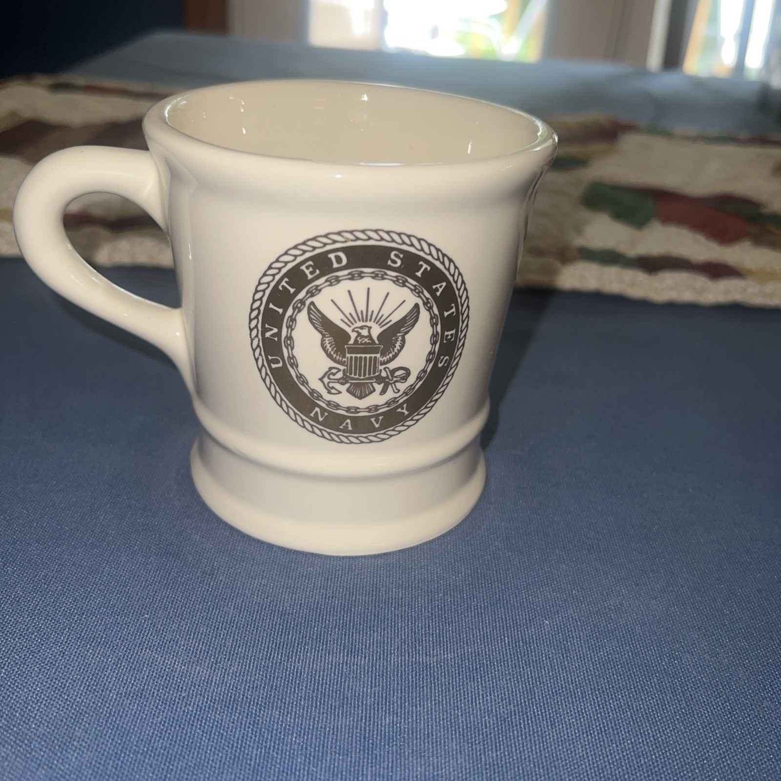 Vintage United States Navy USN Diner Coffee Mug Gold Emblem