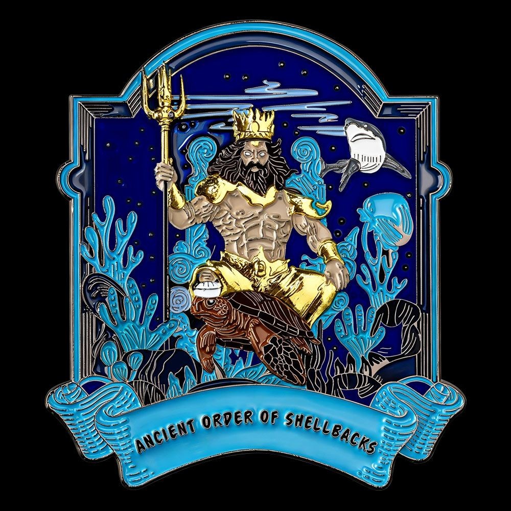 Shellback Crossing the Line Challenge Coin - Updated Design