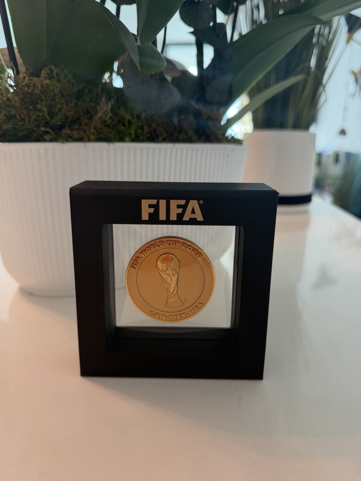 FIFA World Cup 2026 CAN MEX USA Commemorative Medal in Display Case