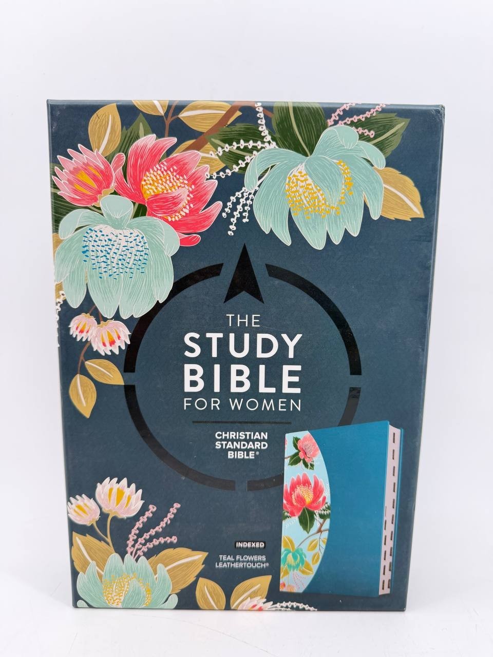 CSB Study Bible Women Teal Flowers LeatherTouch Indexed 9781433651304 3.50 lb