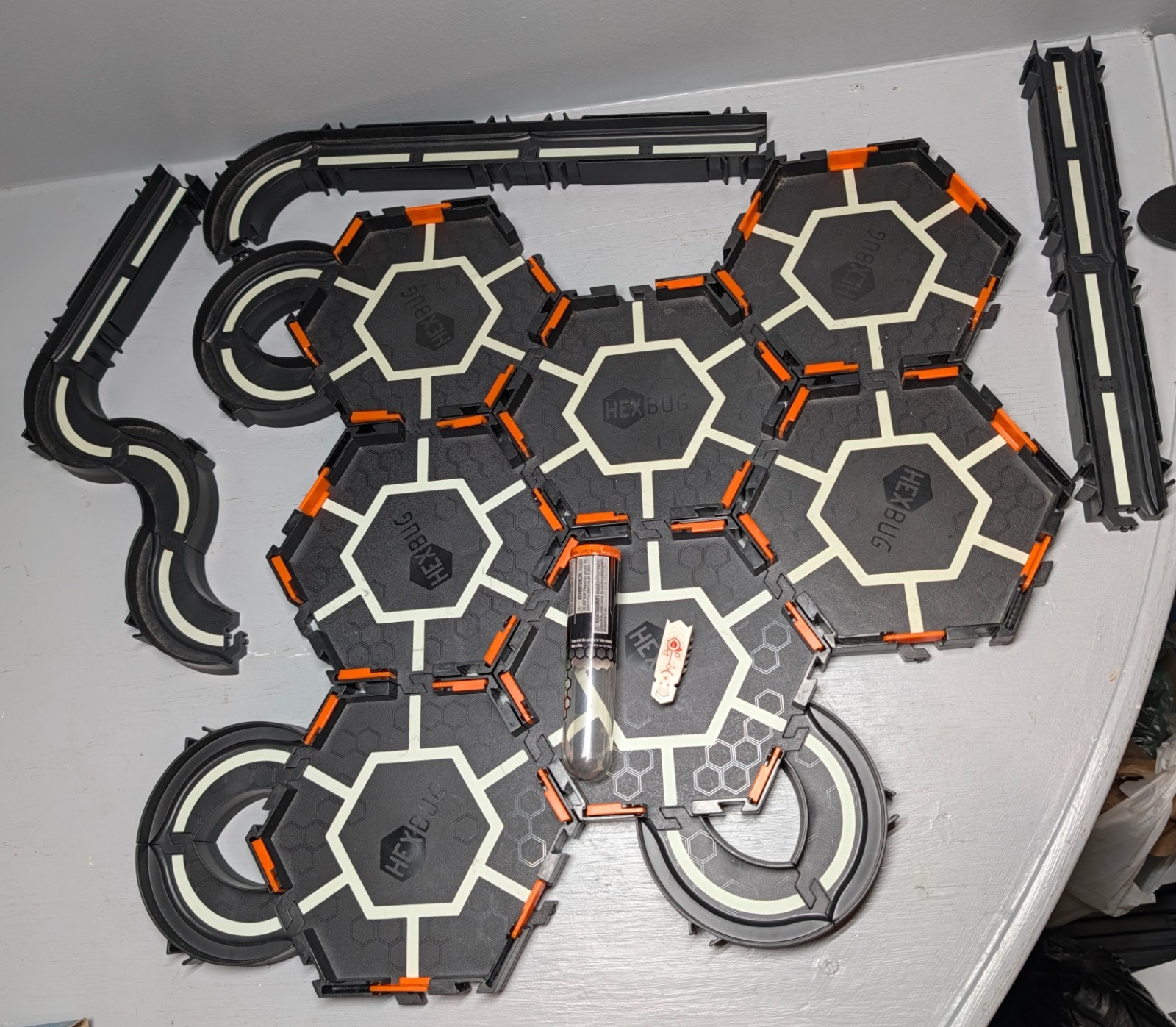 HEXBUG Nano GITD black track lot 22 pieces with working bug Glow in the Dark